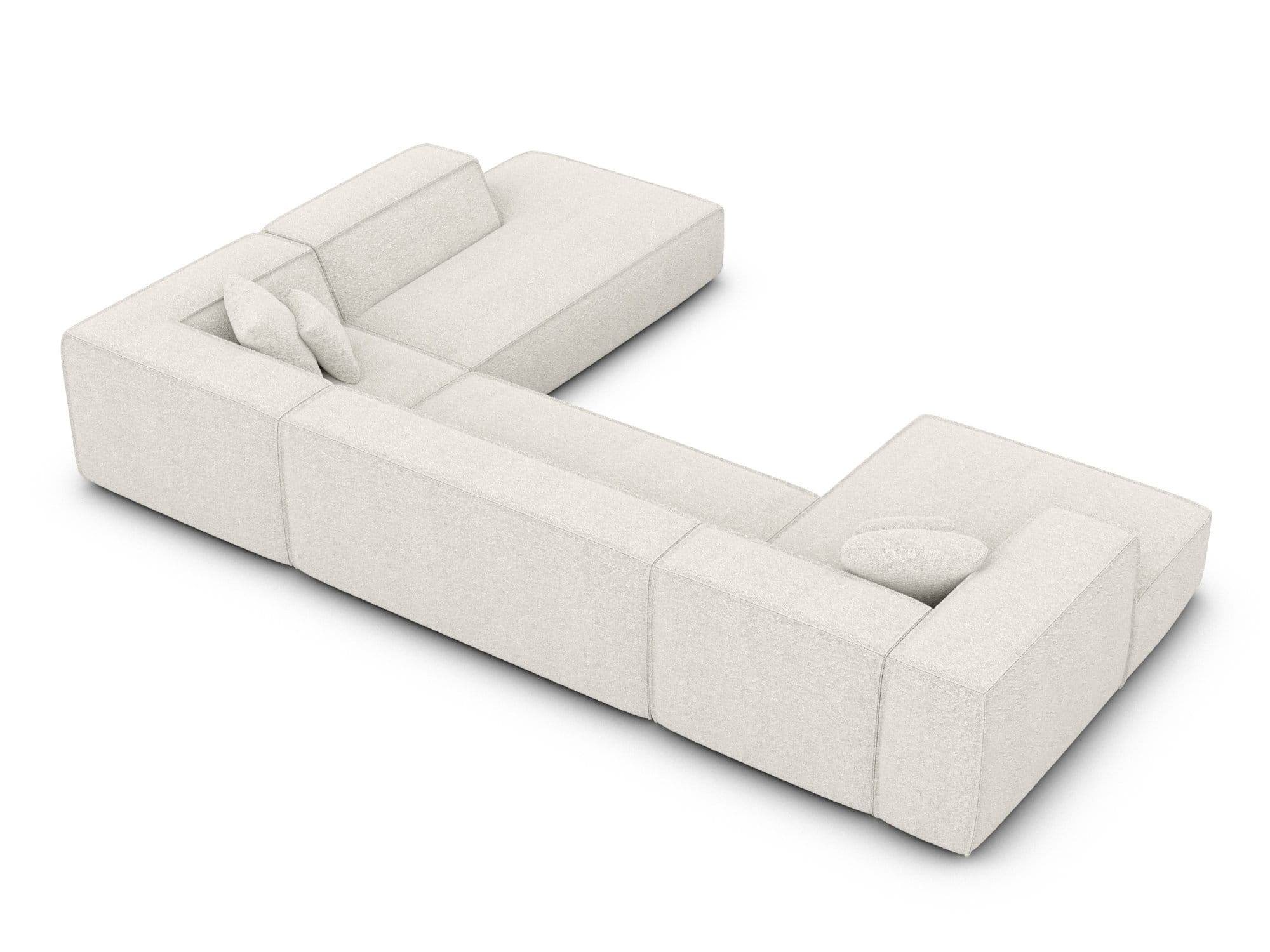 Wohnlandschaft Liranda Lounge U-Form aus Stoff Weiß