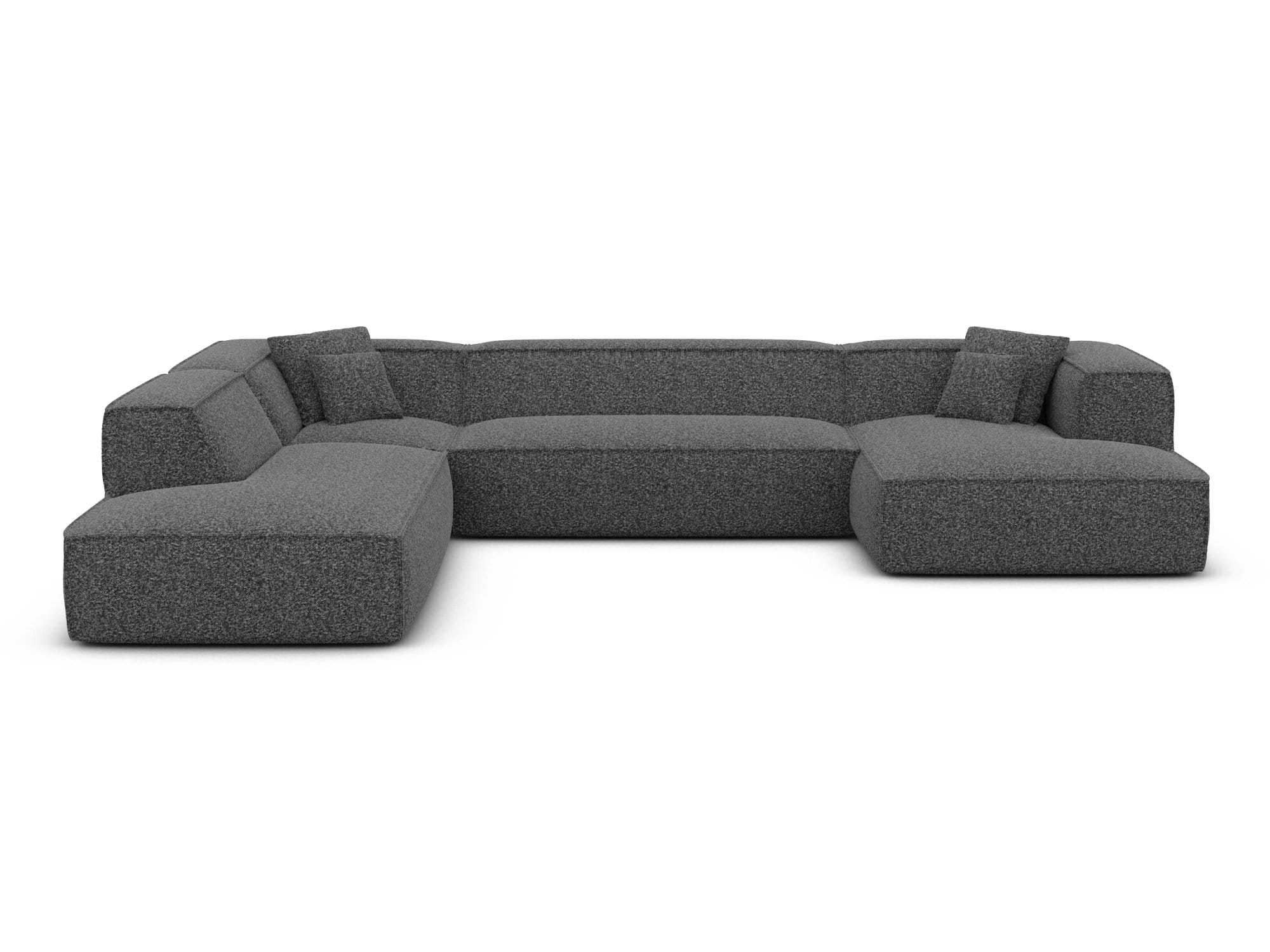 Wohnlandschaft Liranda Lounge U-Form aus Stoff Graphite