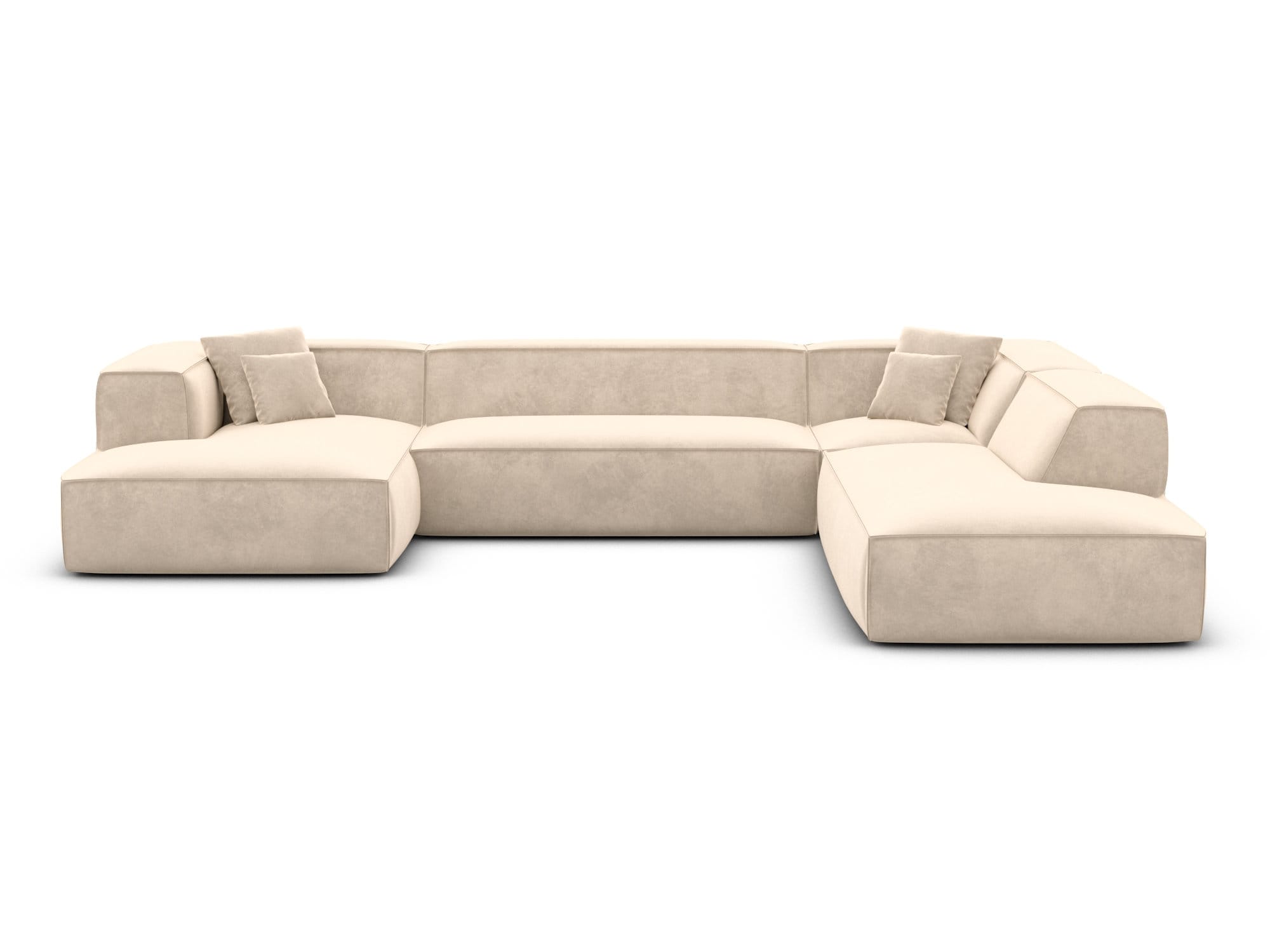 Wohnlandschaft Liranda Lounge U Form aus Stoff creme