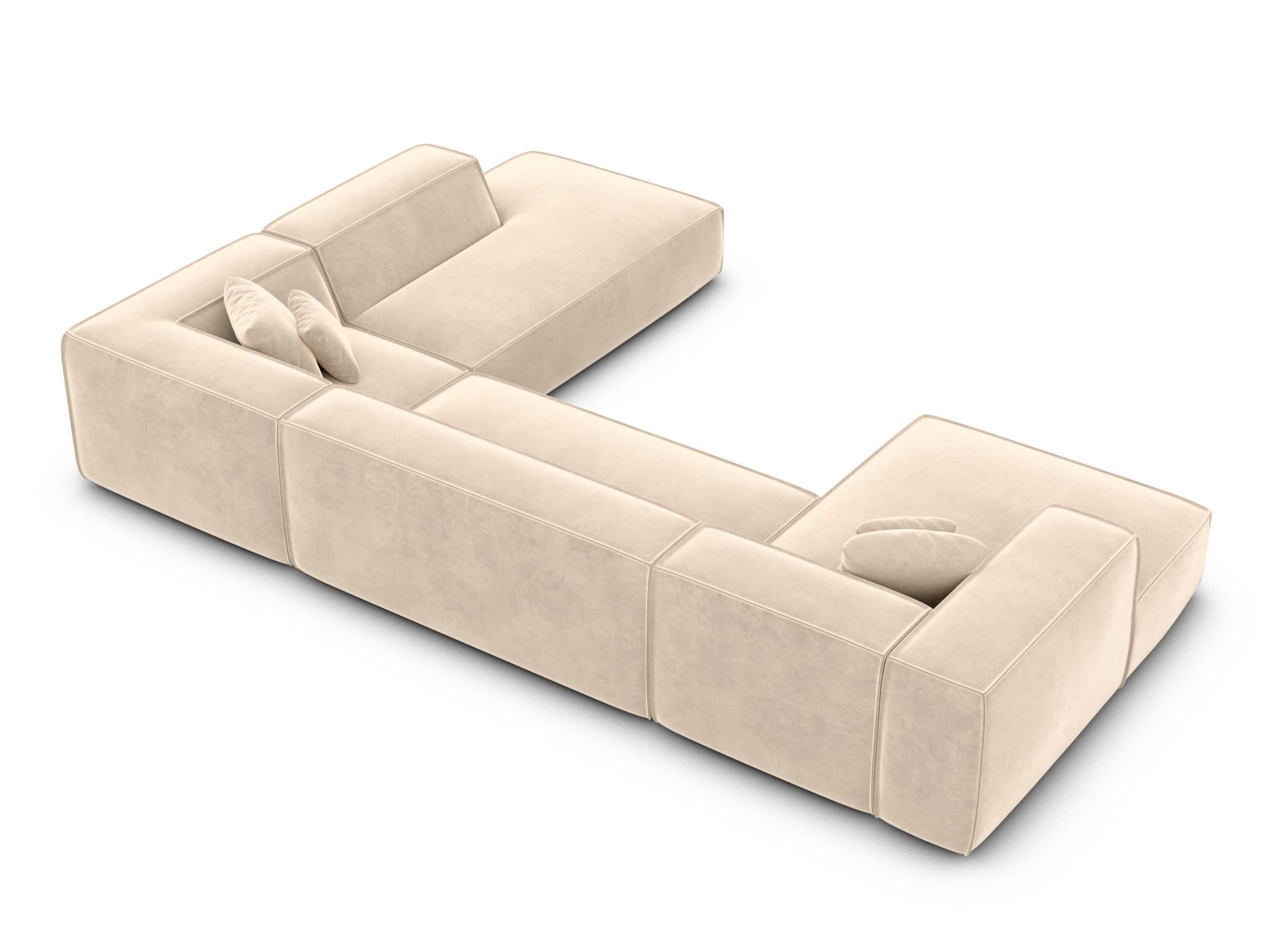 Wohnlandschaft Liranda Lounge U Form aus Stoff creme