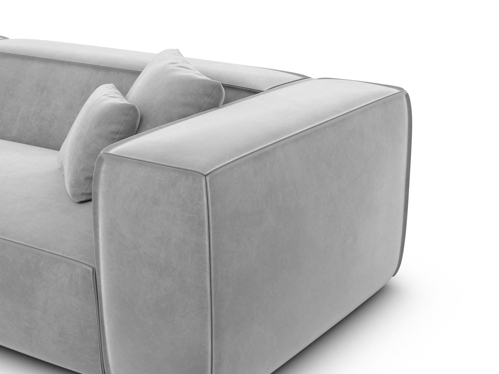 Wohnlandschaft Liranda Lounge U-Form aus Stoff Hellgrau