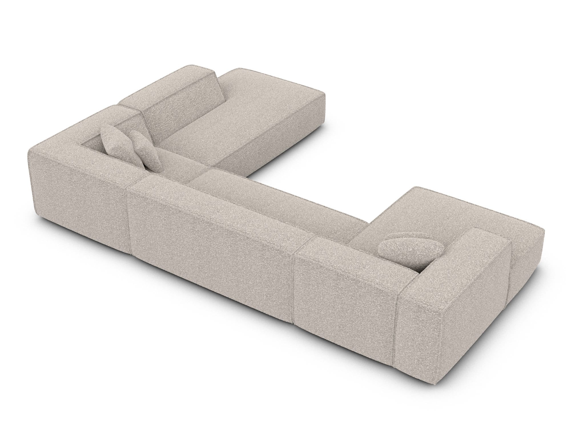 Wohnlandschaft Liranda Lounge U-Form aus Stoff Beige