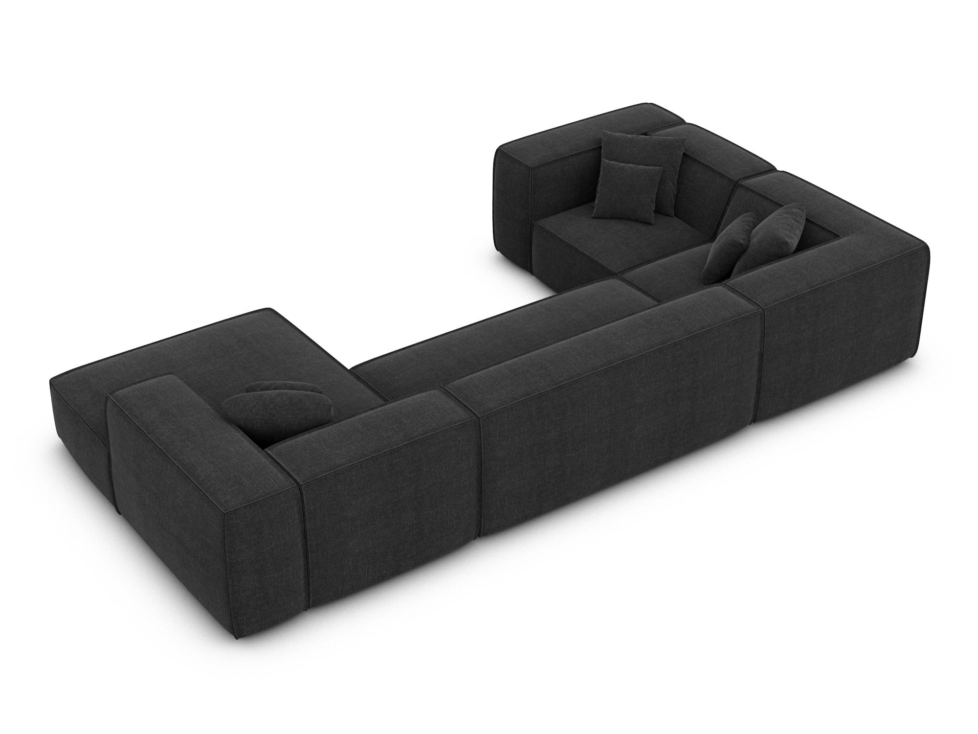 Wohnlandschaft Liranda XL U-Form in Stoff Schwarz