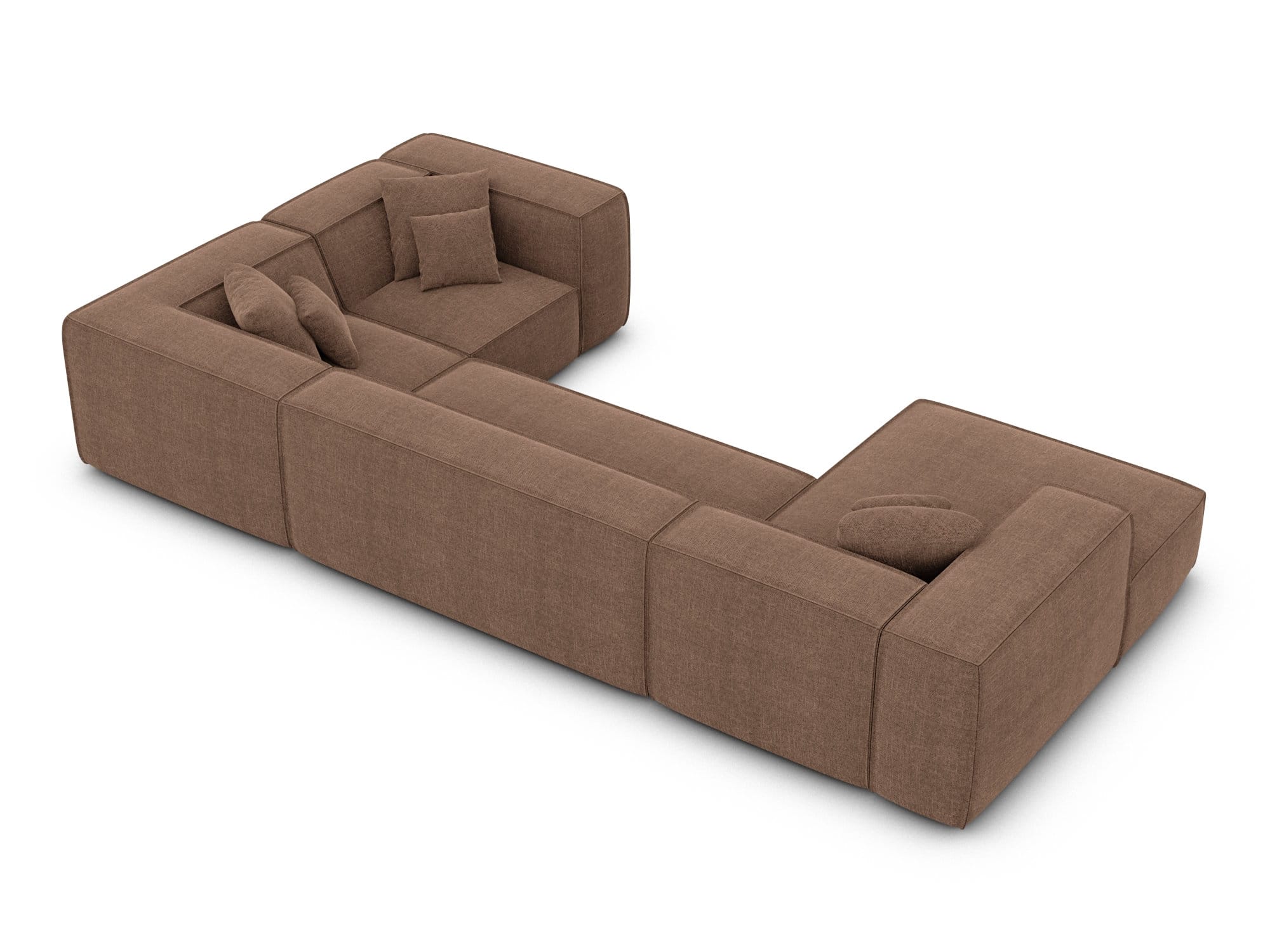 Wohnlandschaft Liranda XL U-Form in Stoff Braun