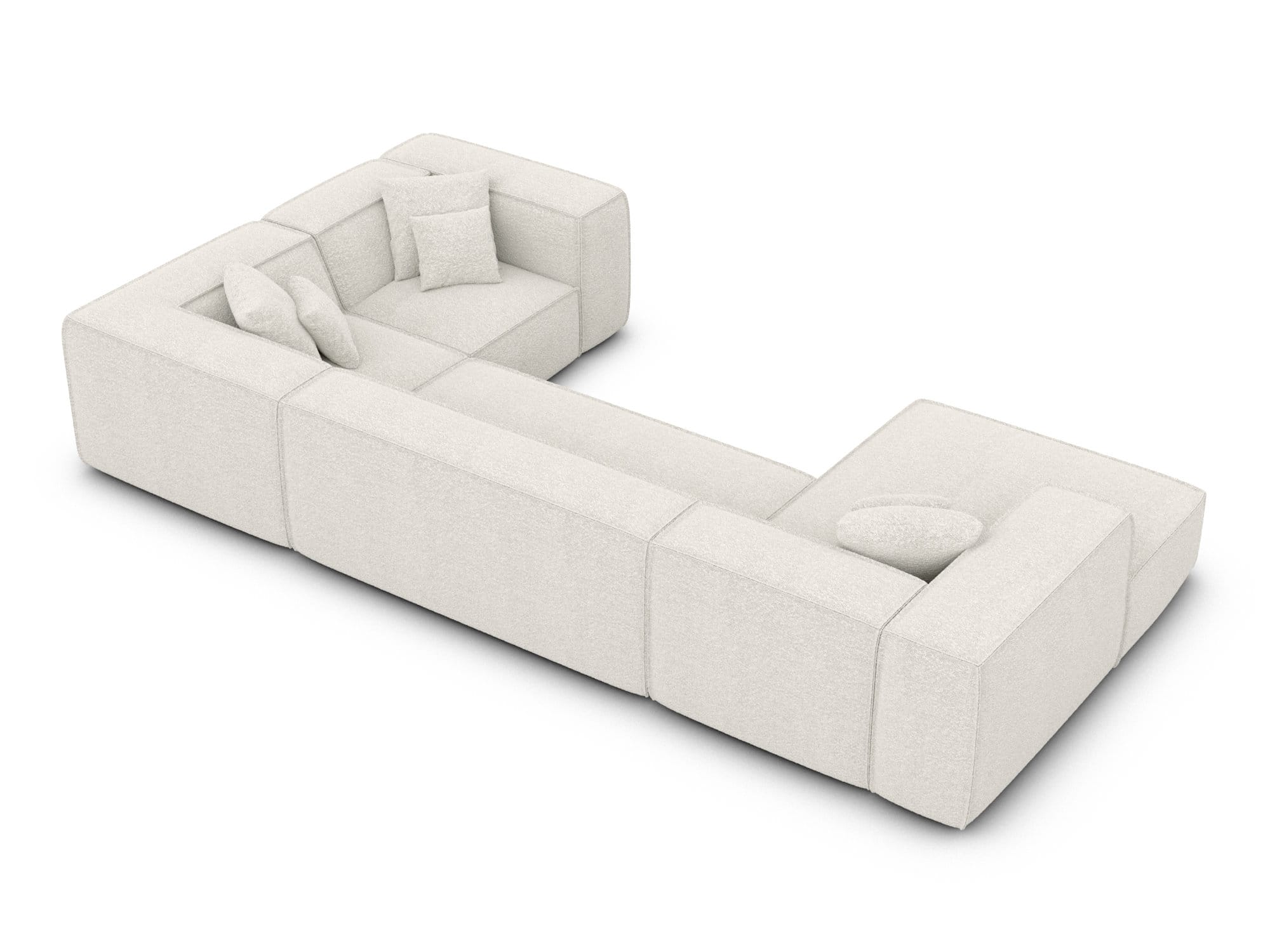 Wohnlandschaft Liranda XL U-Form in Stoff weiß