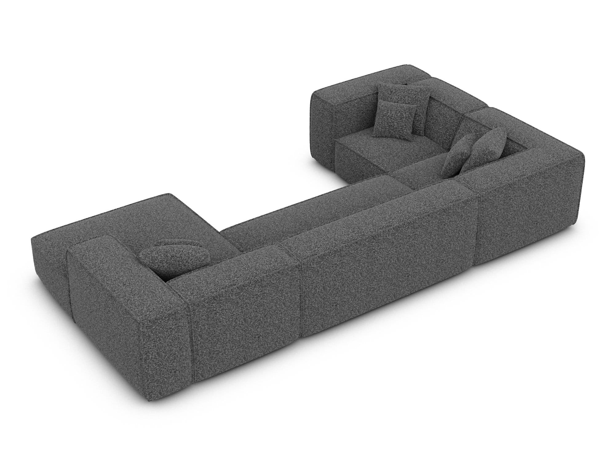 Wohnlandschaft Liranda XL U-Form in Stoff Graphite
