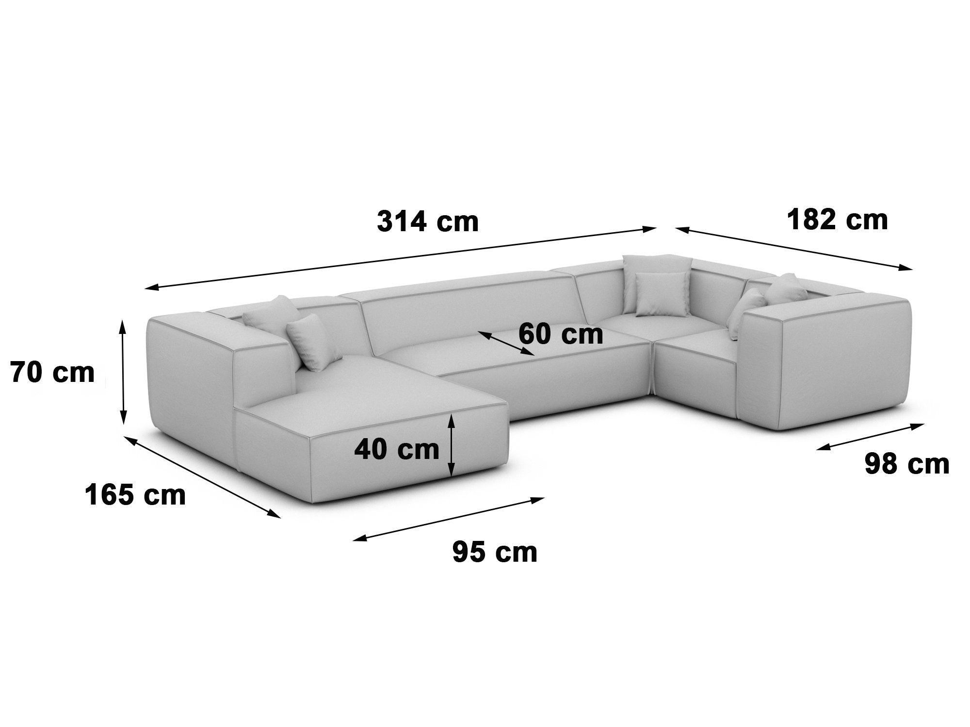 Polster Wohnlandschaft Liranda XL U-Form Beige