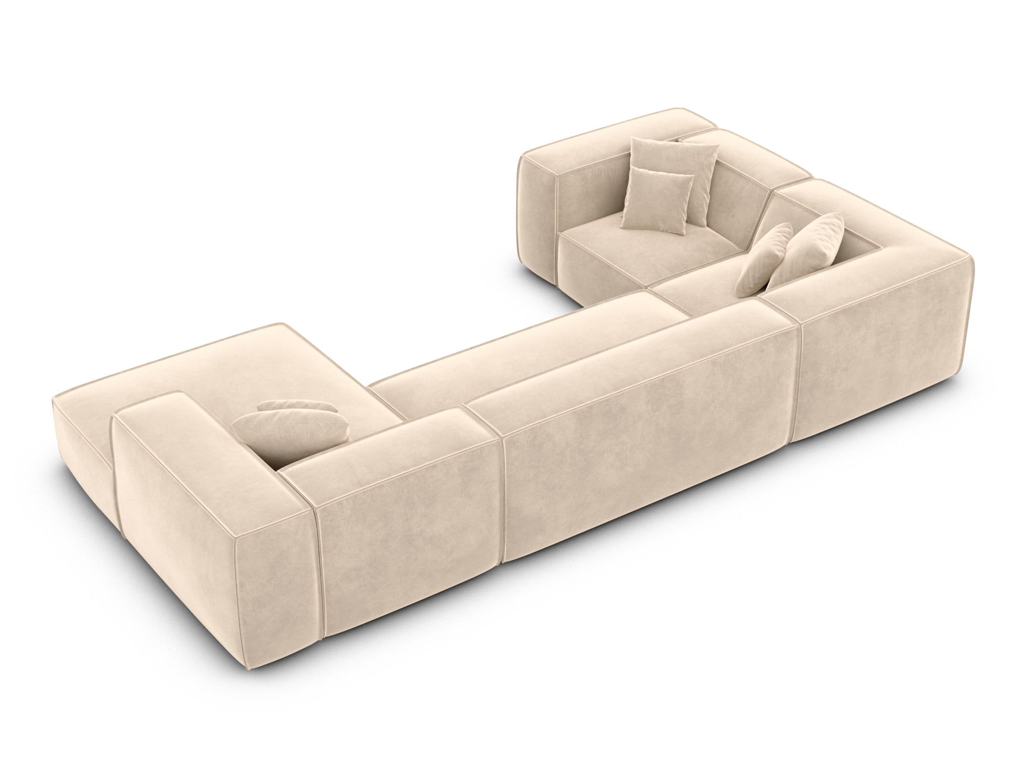 Wohnlandschaft Liranda XL U-Form in Stoff Creme