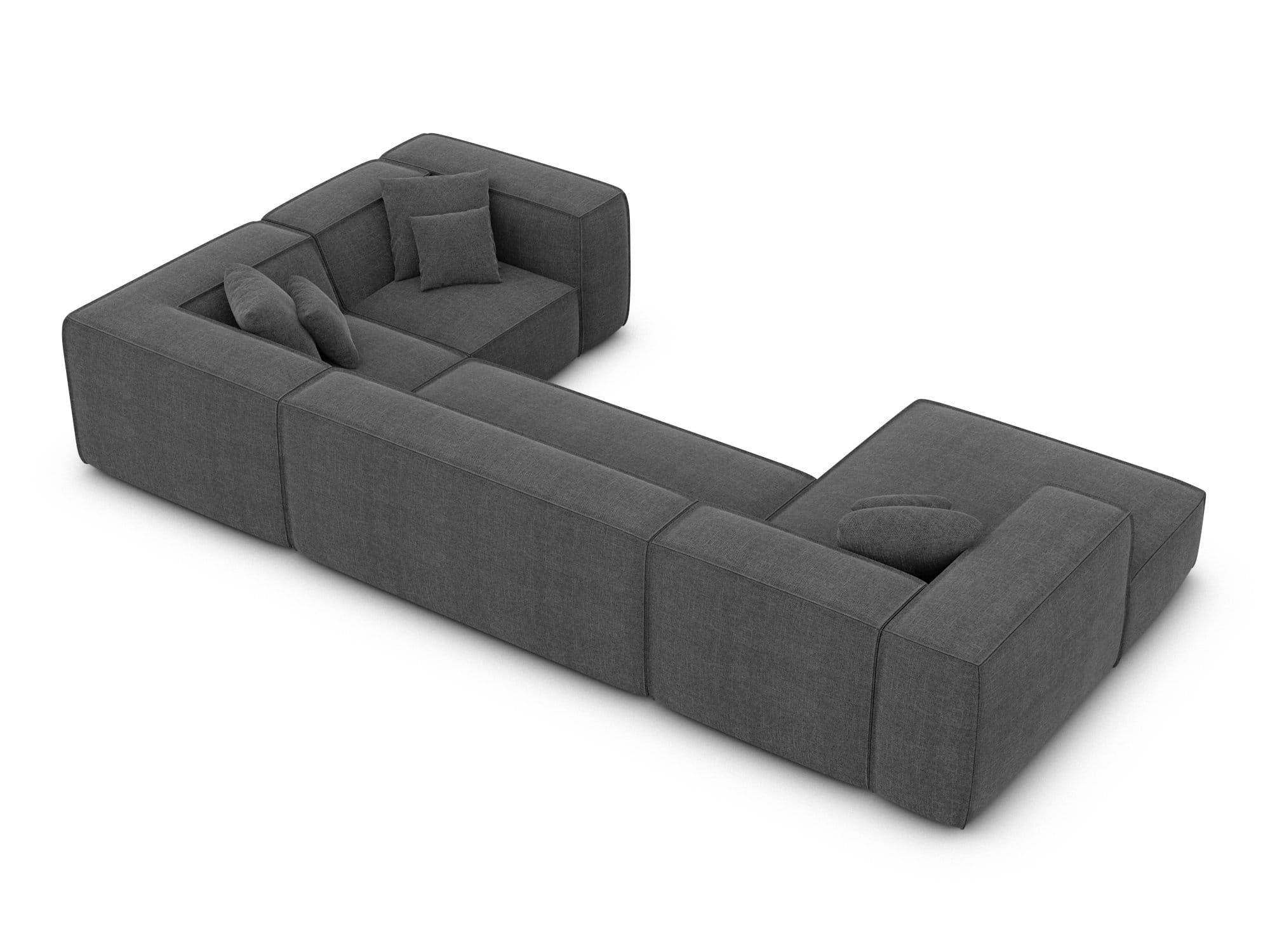 Wohnlandschaft Liranda XL U-Form in Stoff Anthrazit
