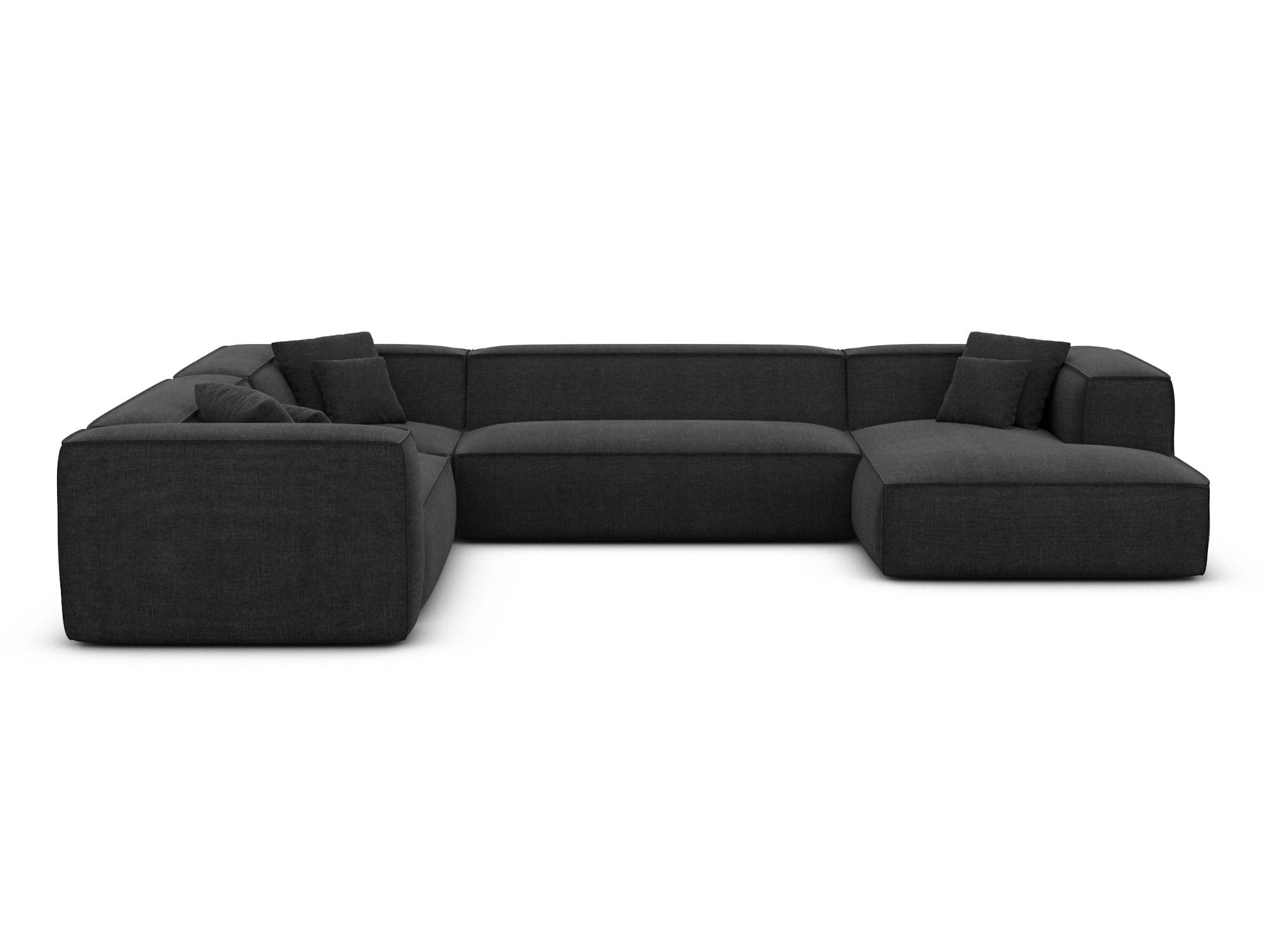 Wohnlandschaft Liranda XXL U-Form in Stoff Schwarz