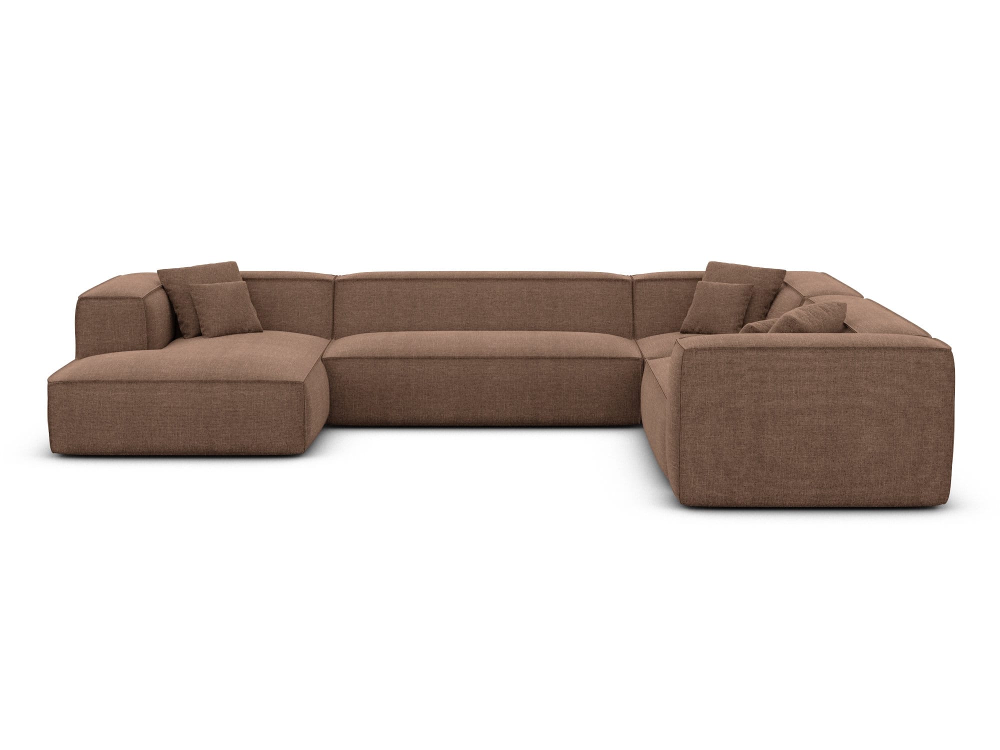 Wohnlandschaft Liranda XXL U-Form in Stoff Braun