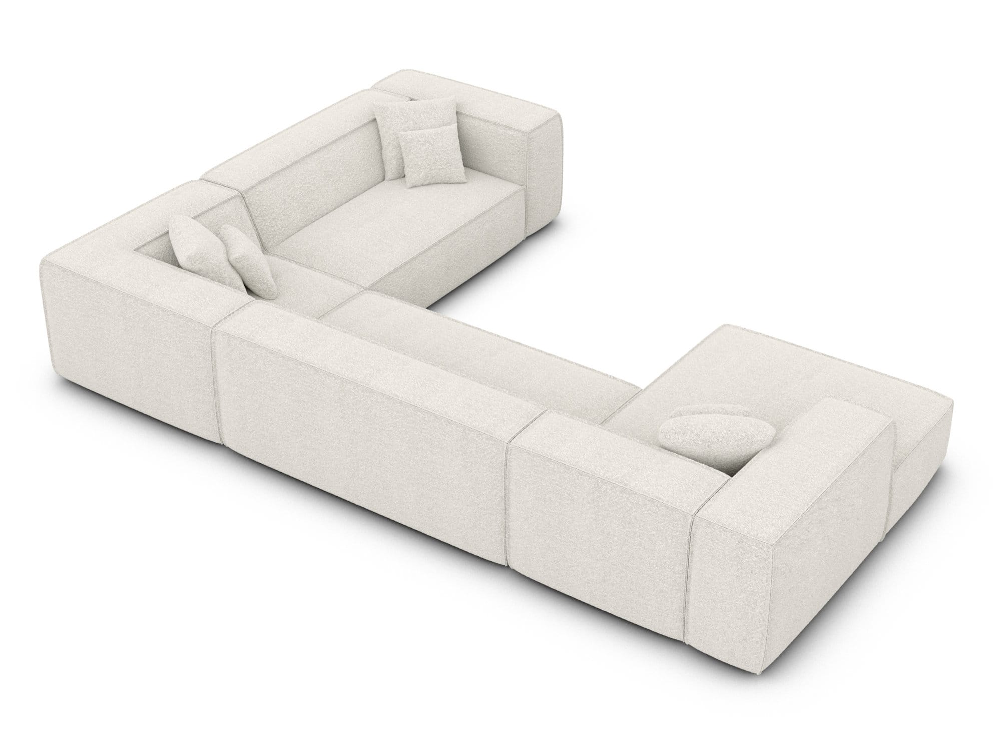 Wohnlandschaft Liranda XXL U-Form in Stoff Weiß
