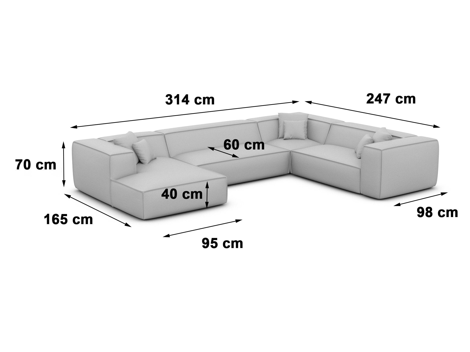 Polster Wohnlandschaft Liranda XXL U-Form Beige