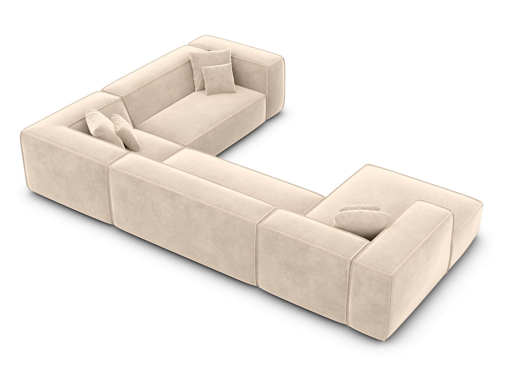 Wohnlandschaft Liranda XXL U-Form in Stoff creme