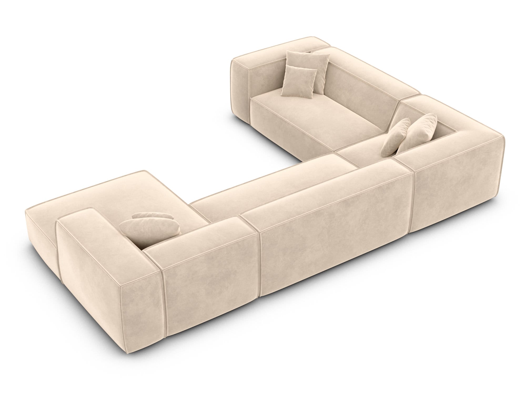 Wohnlandschaft Liranda XXL U-Form in Stoff Creme