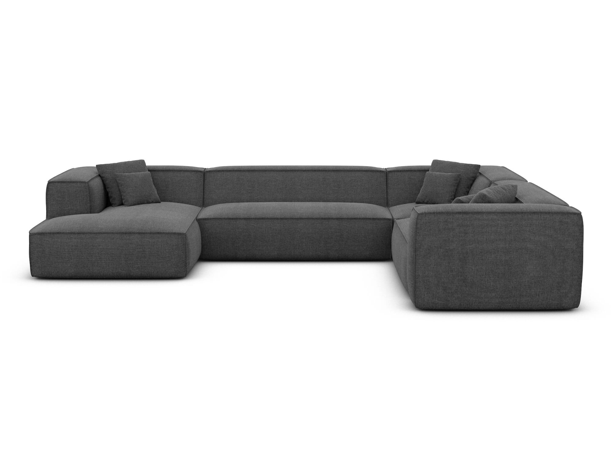 Wohnlandschaft Liranda XXL U-Form in Stoff Anthrazit