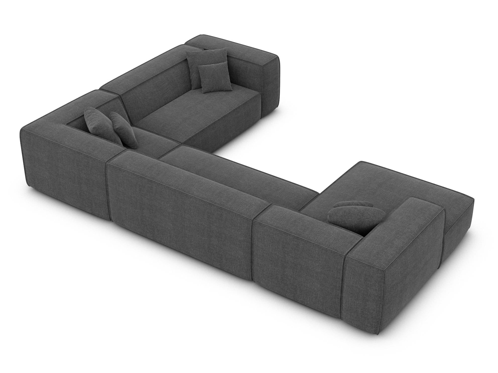 Wohnlandschaft Liranda XXL U-Form in Stoff Anthrazit