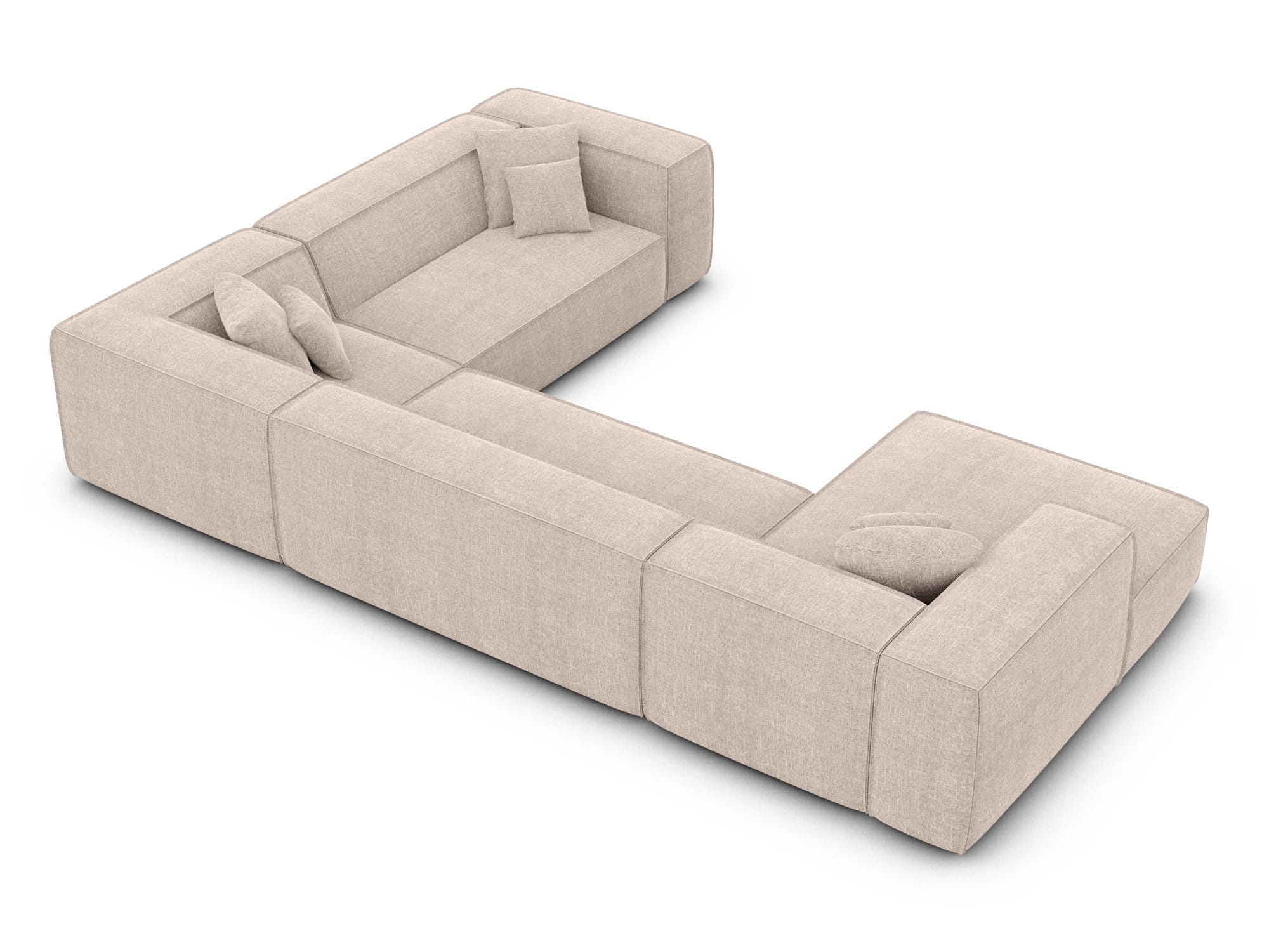 Wohnlandschaft Liranda XXL U-Form in Stoff Beige