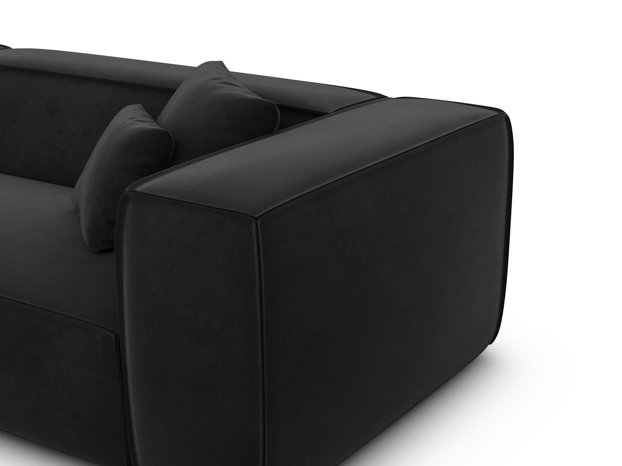 Ecksofa Liranda L-Form aus Stoff Schwarz
