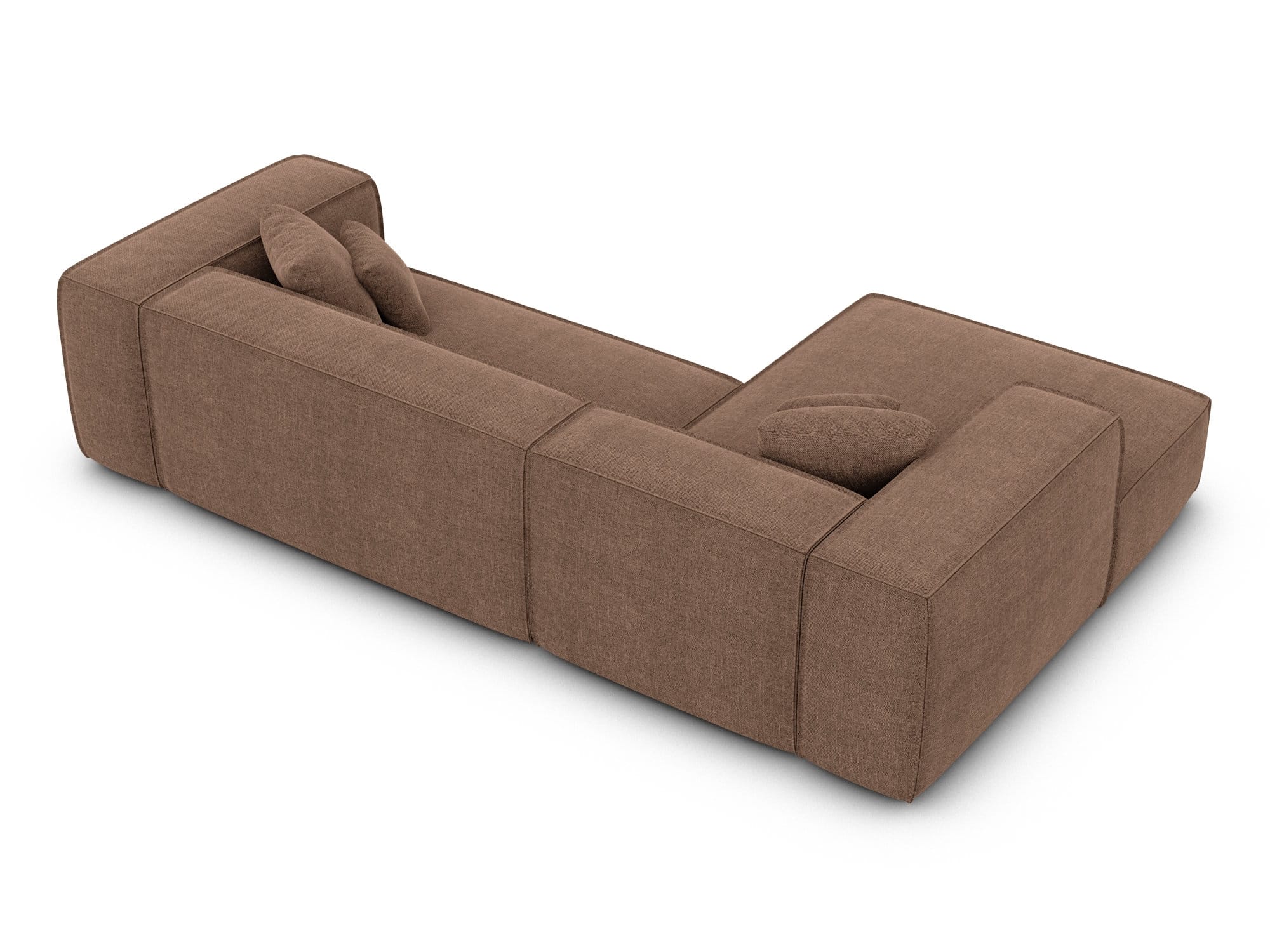 Ecksofa Liranda L-Form aus Stoff Braun