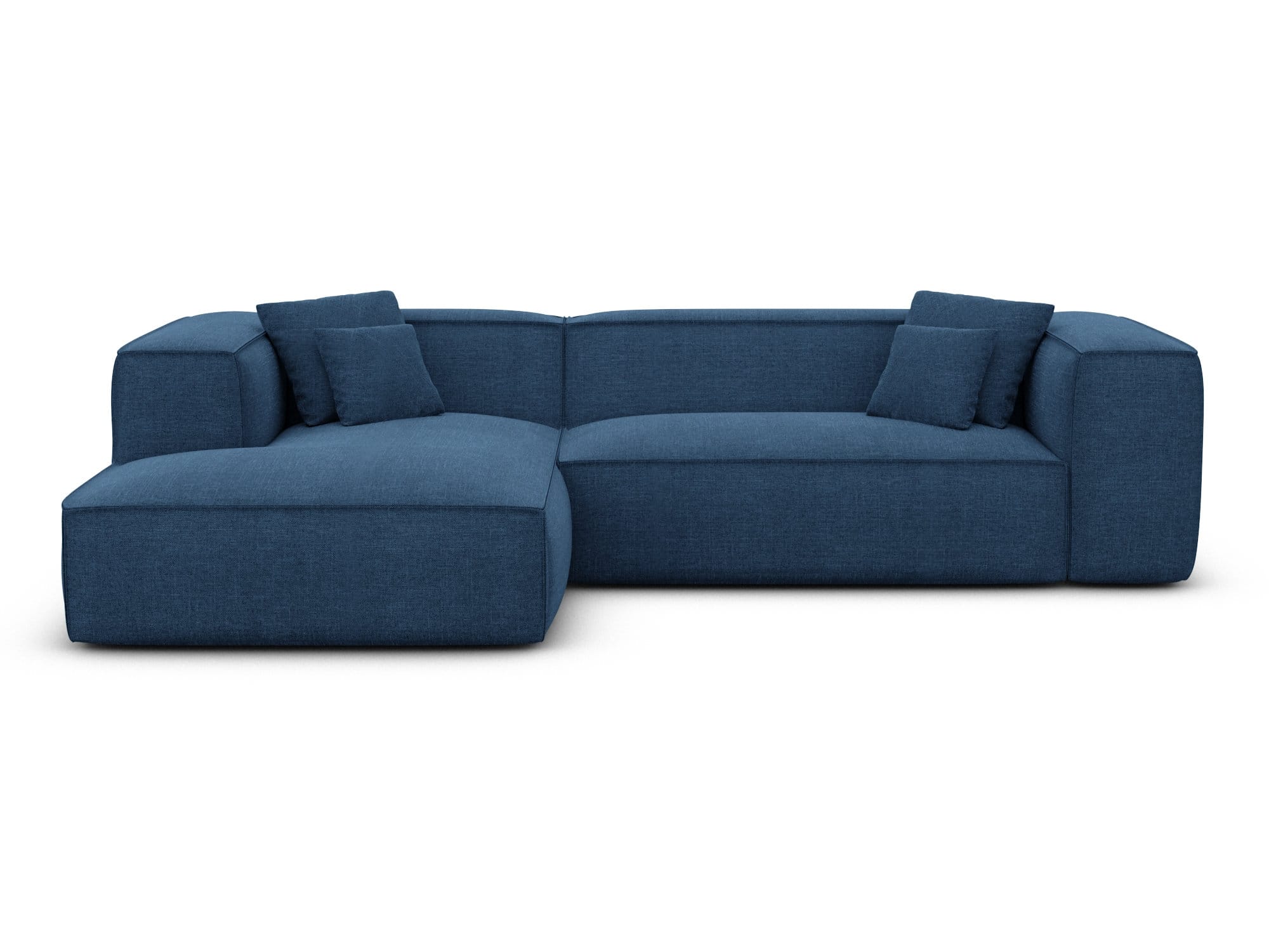 Ecksofa Liranda L Form aus Stoff dunkelblau
