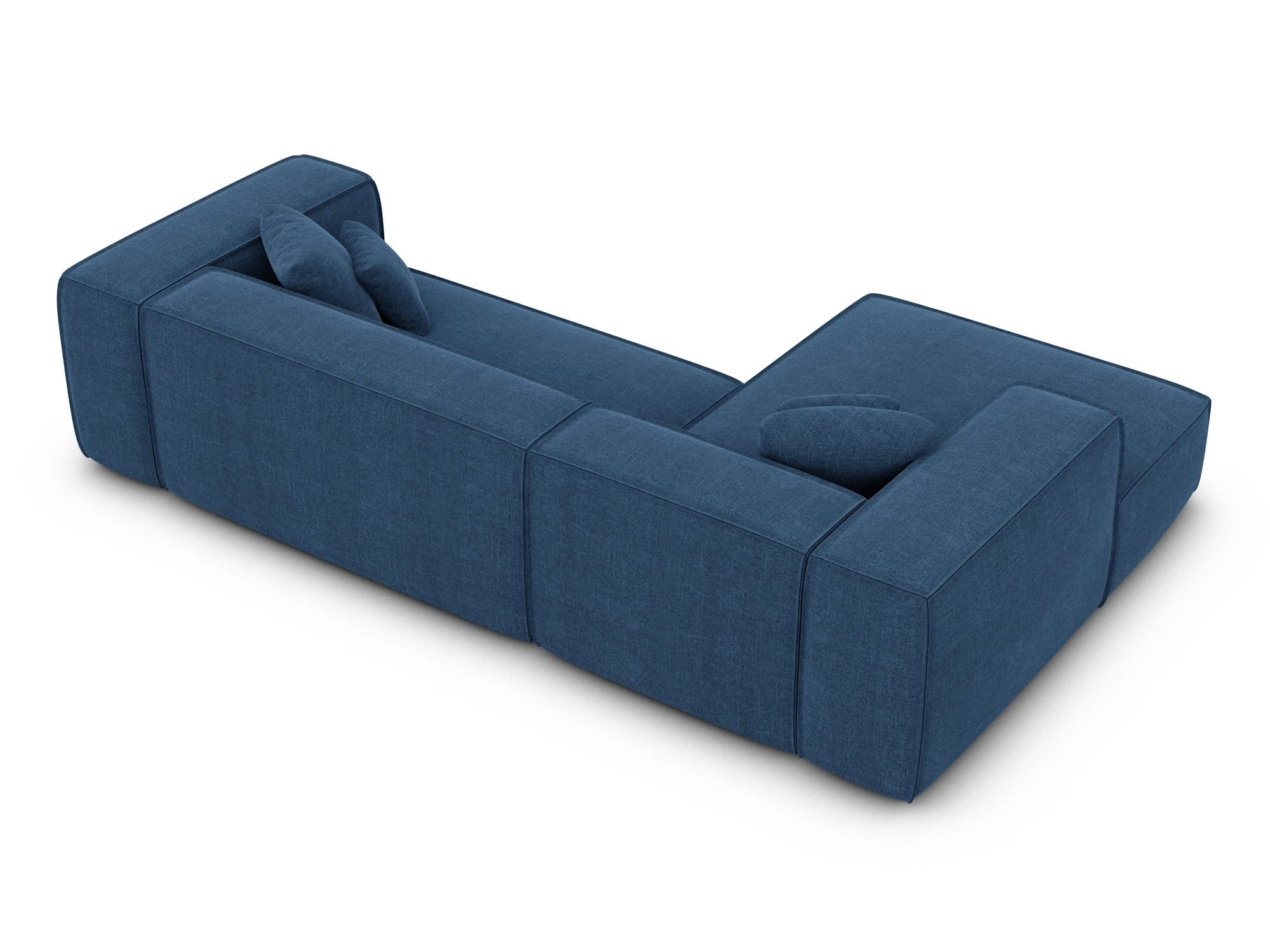 Ecksofa Liranda L Form aus Stoff dunkelblau