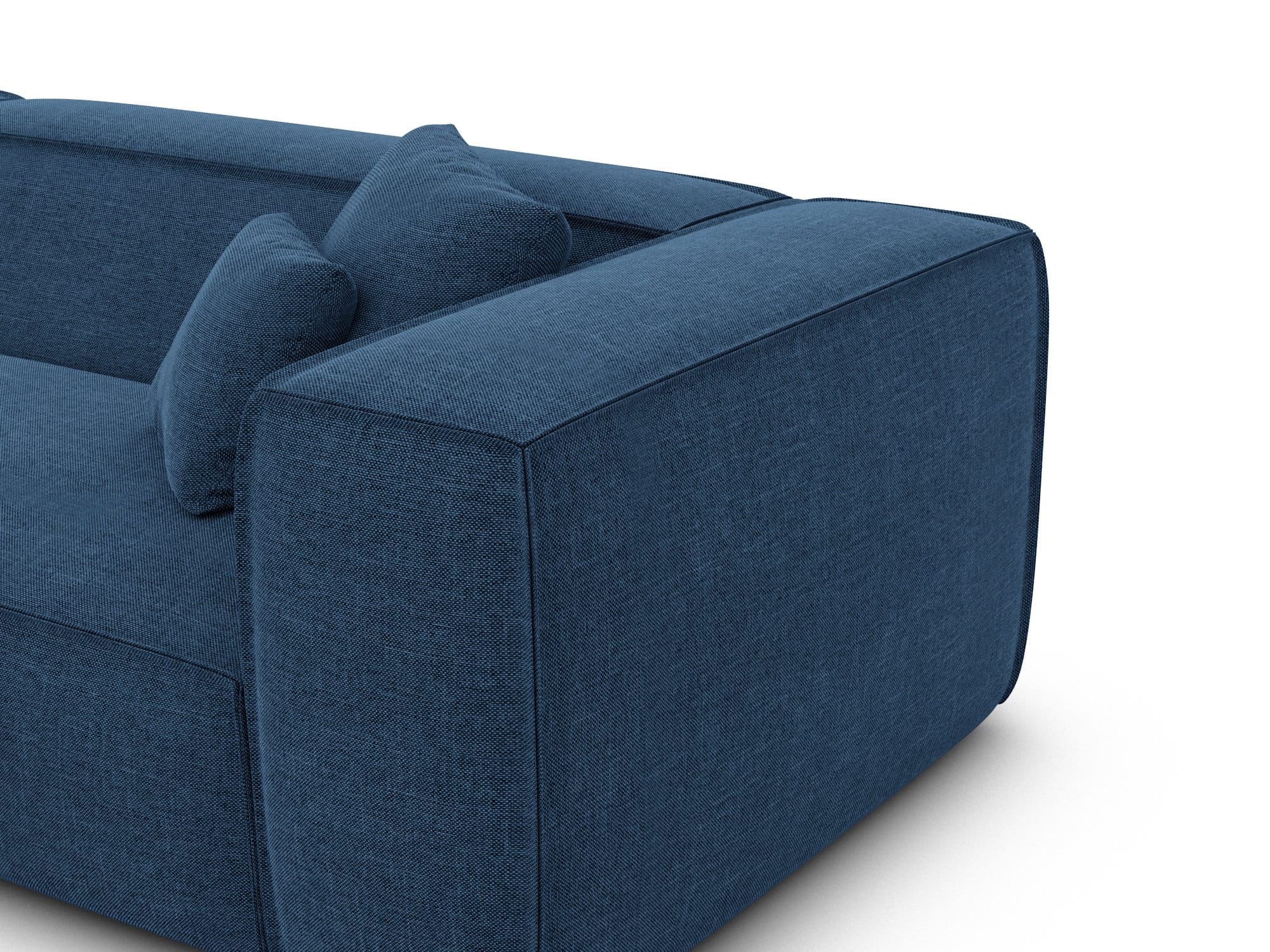 Ecksofa Liranda L Form aus Stoff dunkelblau