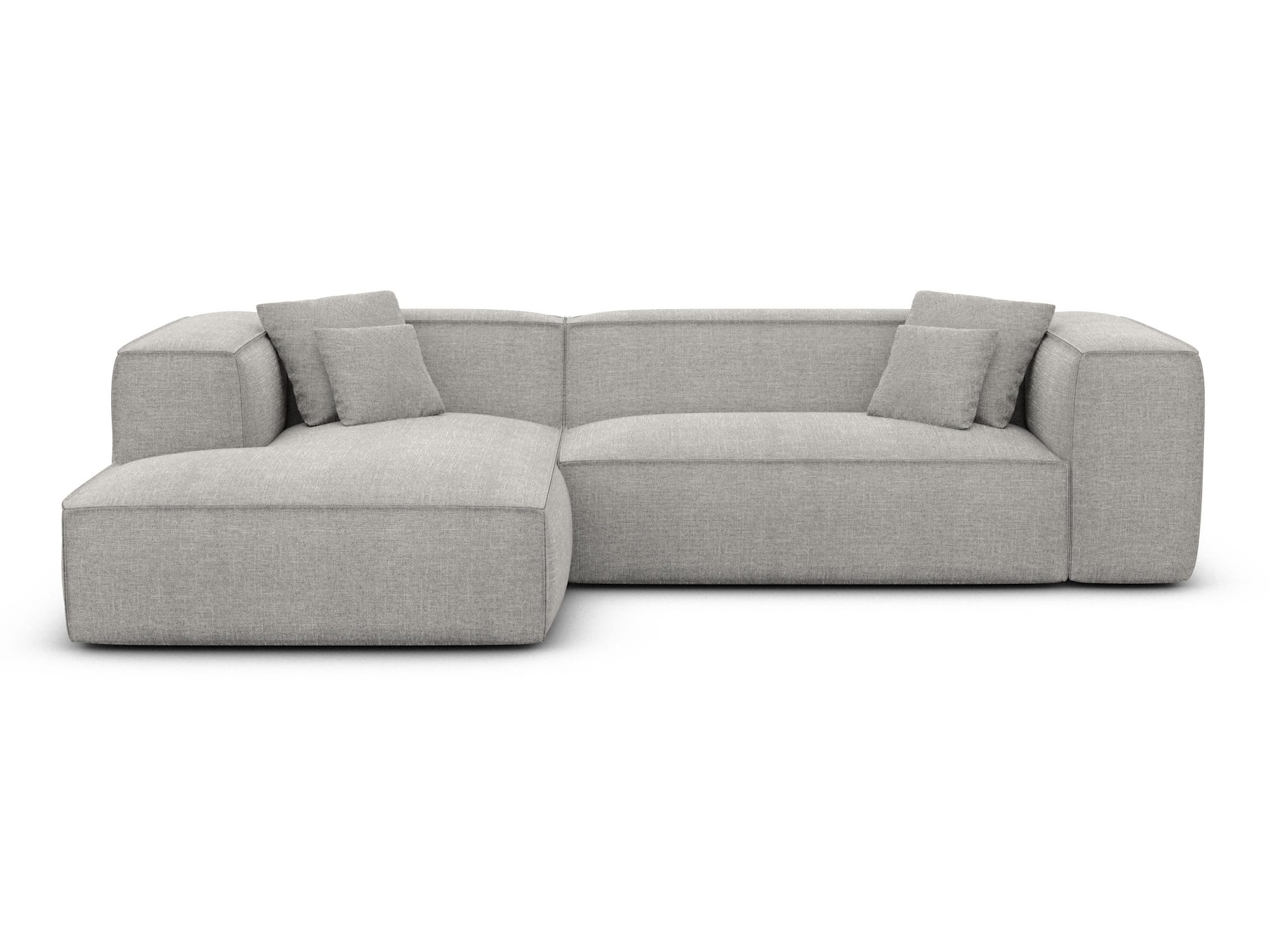 Ecksofa Liranda L Form aus Stoff hellgrau