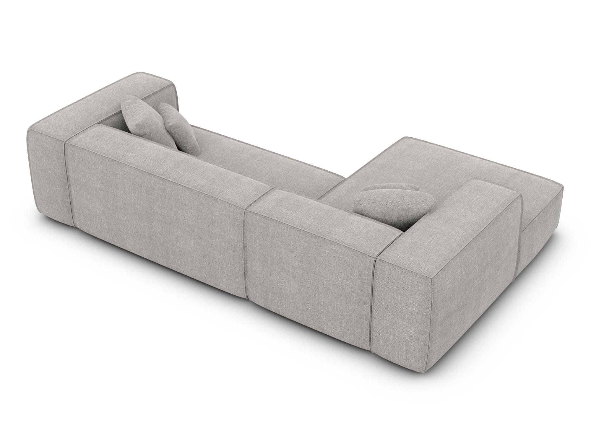 Ecksofa Liranda L Form aus Stoff hellgrau
