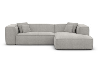 Ecksofa Liranda L-Form aus Stoff Hellgrau