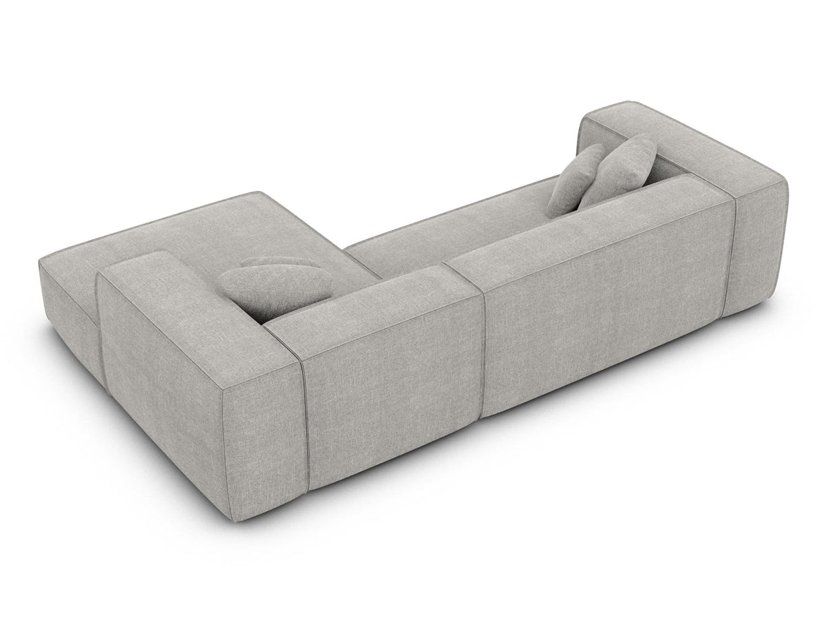 Ecksofa Liranda L-Form aus Stoff Hellgrau