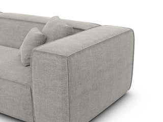 Ecksofa Liranda L-Form aus Stoff Hellgrau