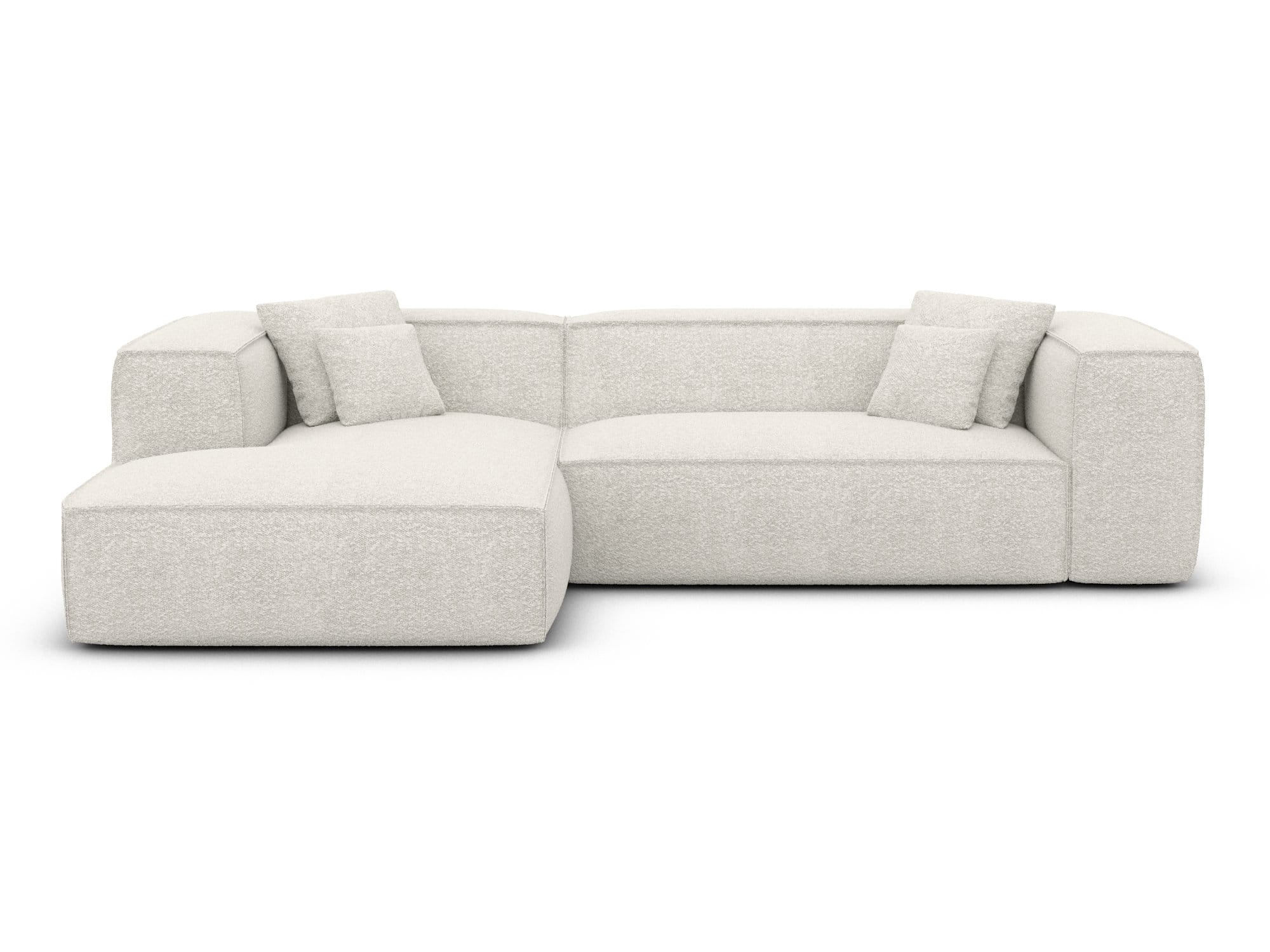 Ecksofa Liranda L-Form aus Stoff Weiß