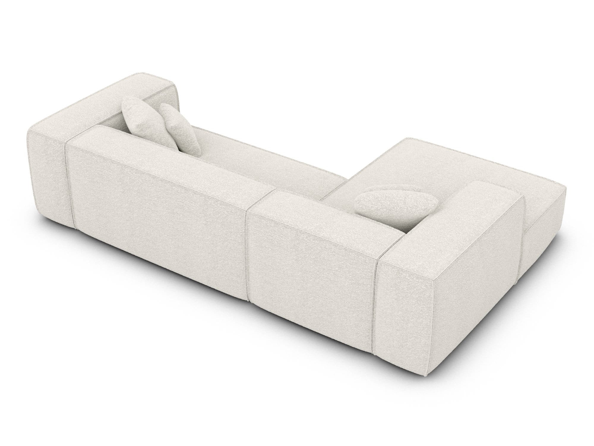 Ecksofa Liranda L-Form aus Stoff Weiß