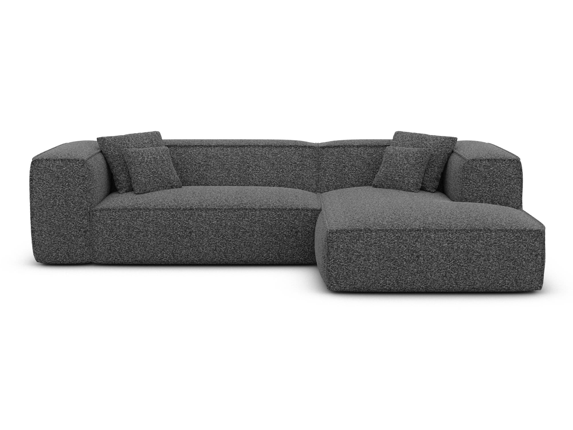 Ecksofa Liranda L-Form aus Stoff Graphite