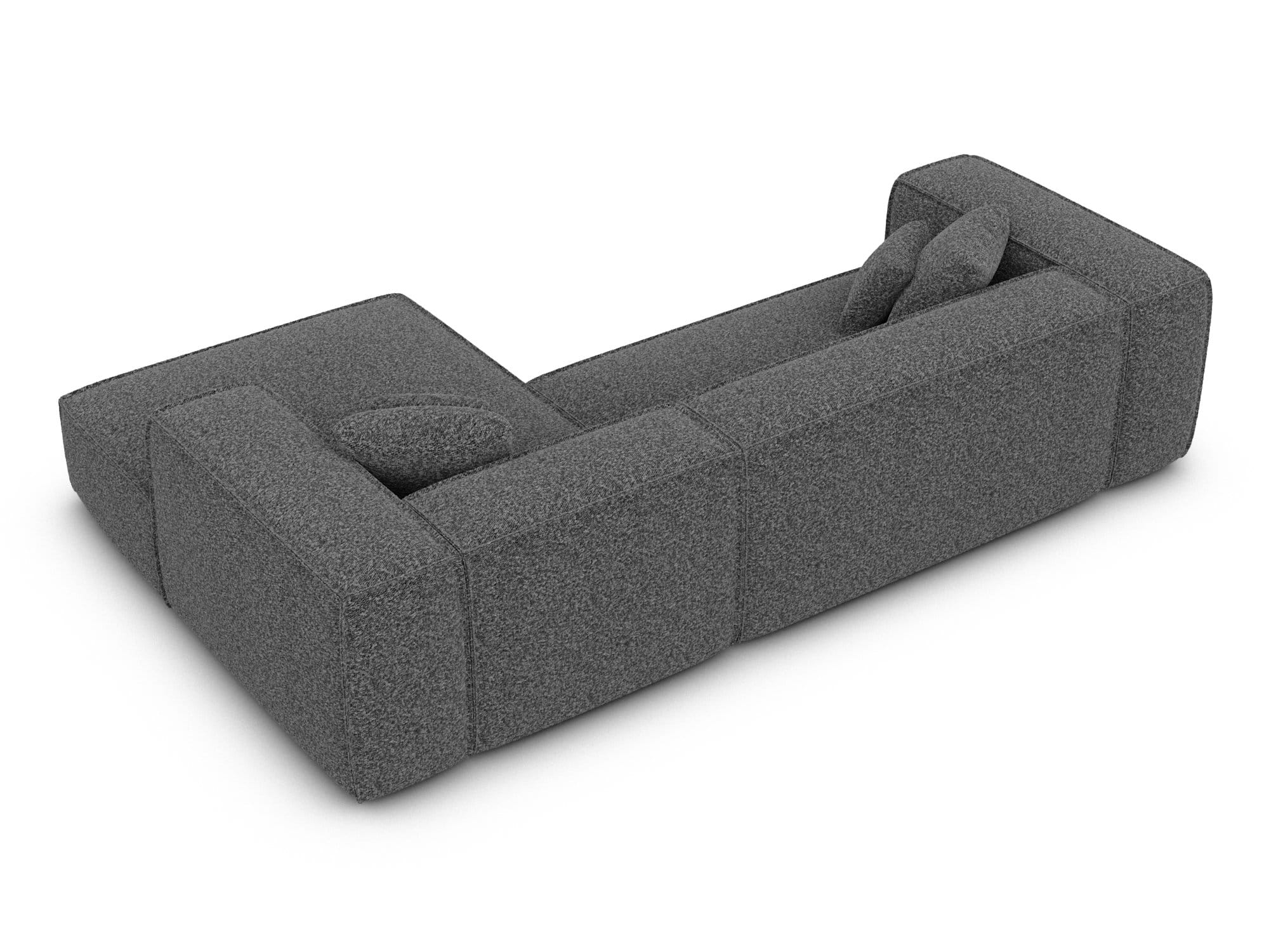Ecksofa Liranda L-Form aus Stoff Graphite