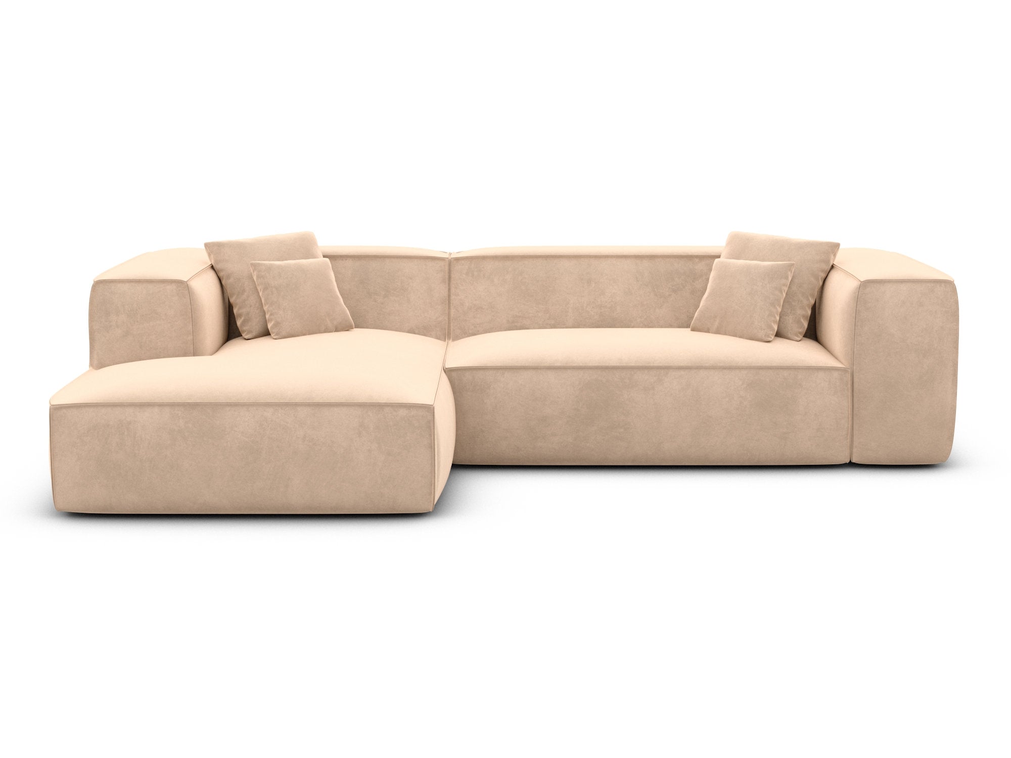 Polster Ecksofa Liranda L-Form kurz Beige