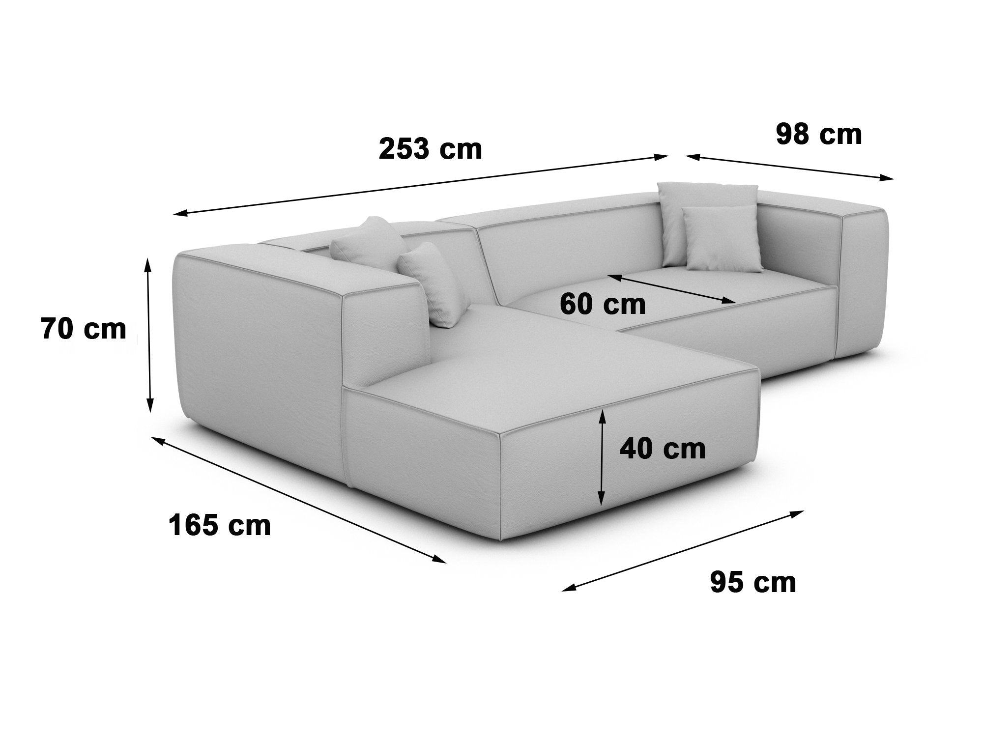 Polster Ecksofa Liranda L-Form kurz Beige