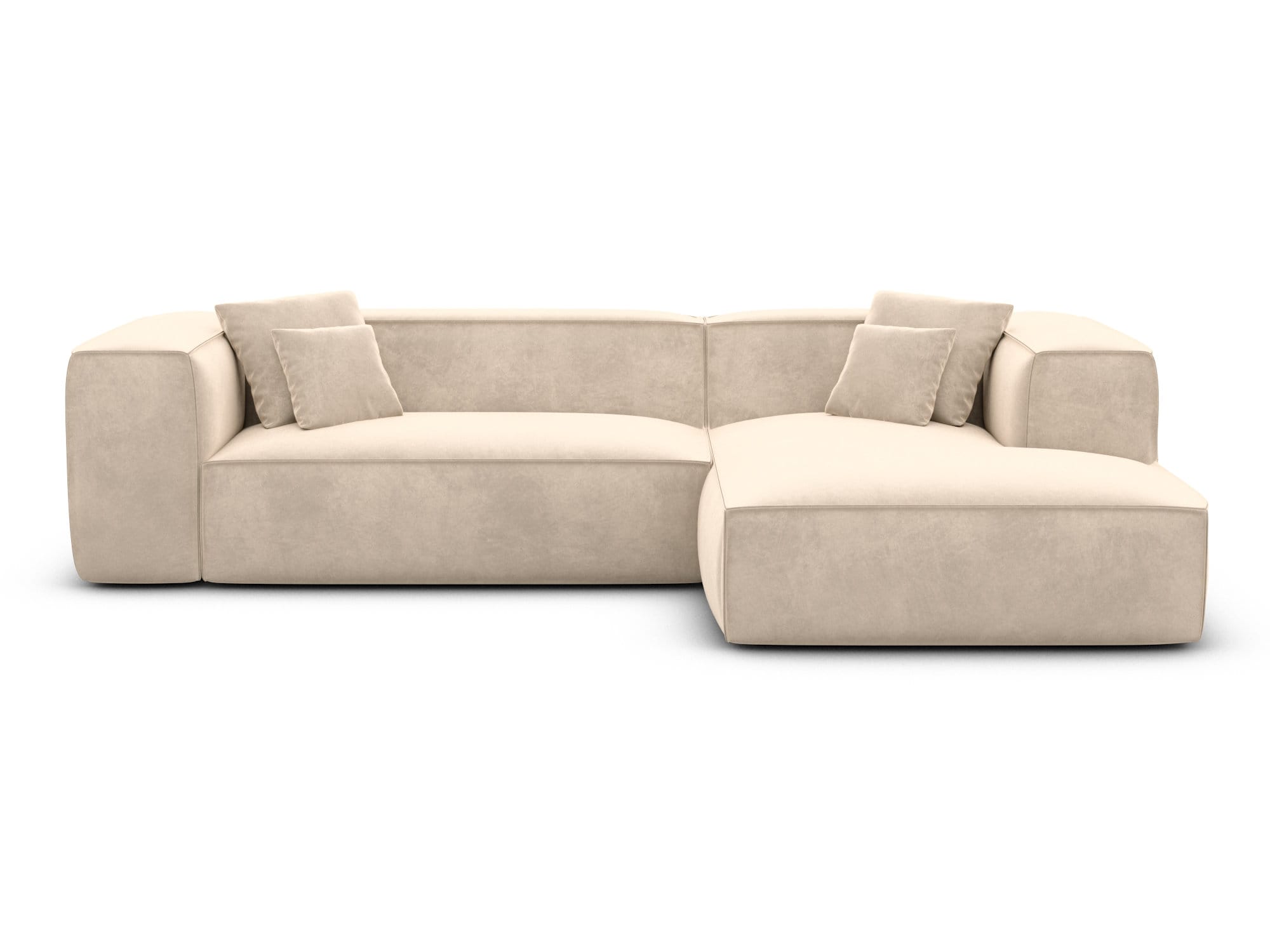 Ecksofa Liranda L-Form aus Stoff Creme