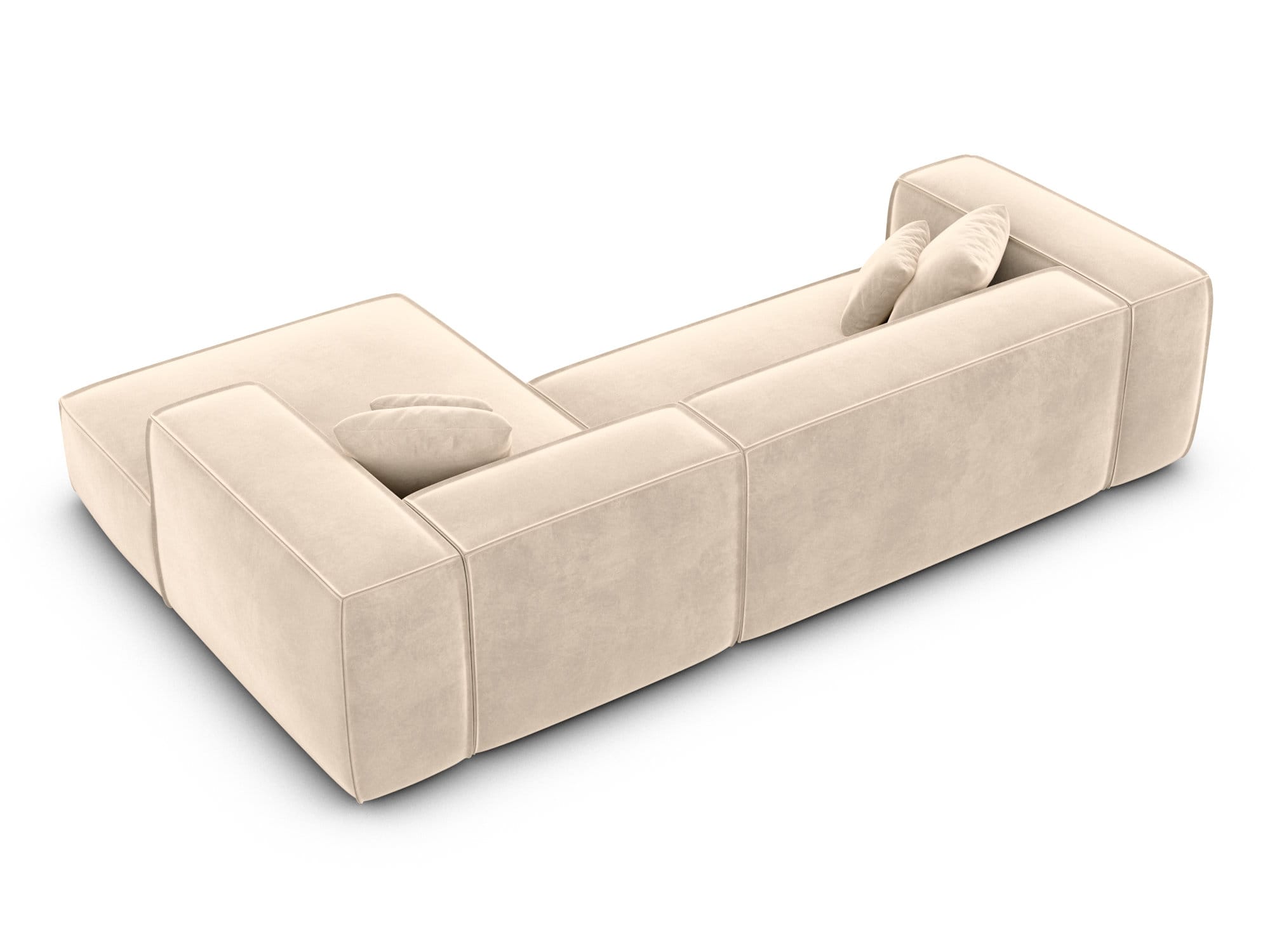 Ecksofa Liranda L-Form aus Stoff Creme