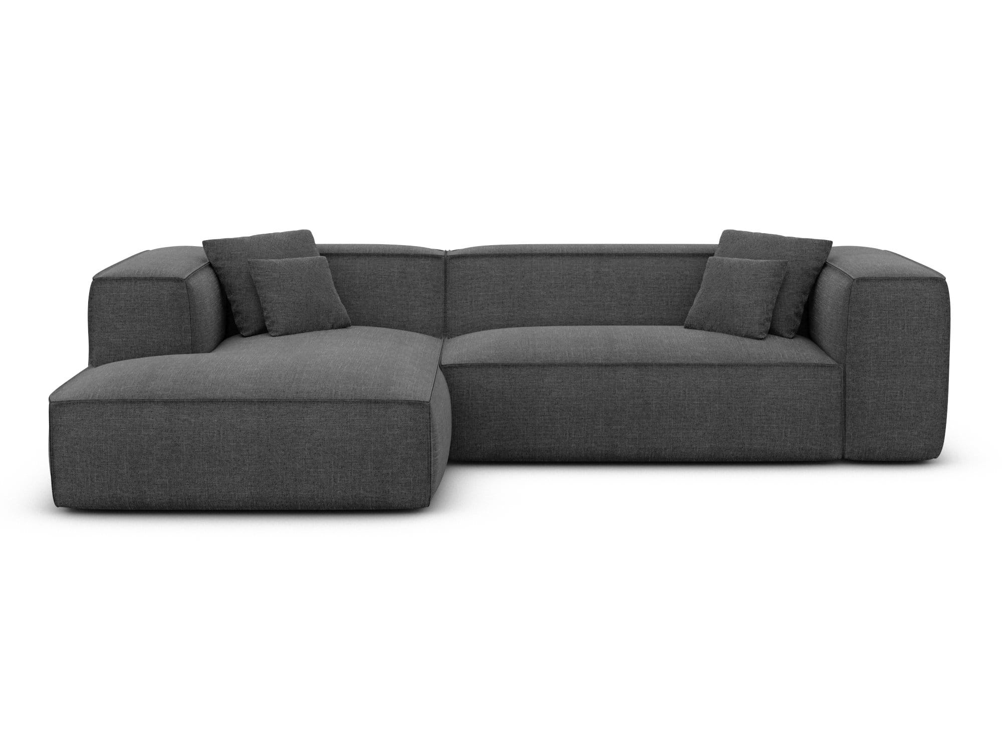 Ecksofa Liranda L-Form aus Stoff Anthrazit