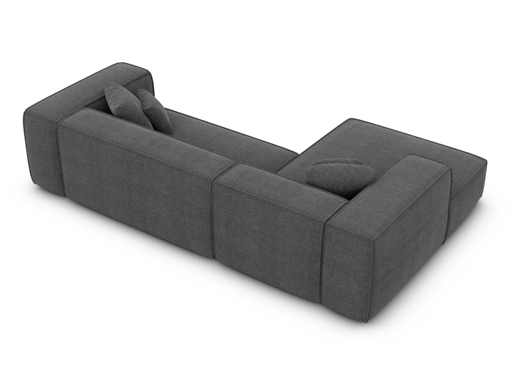 Ecksofa Liranda L-Form aus Stoff Anthrazit
