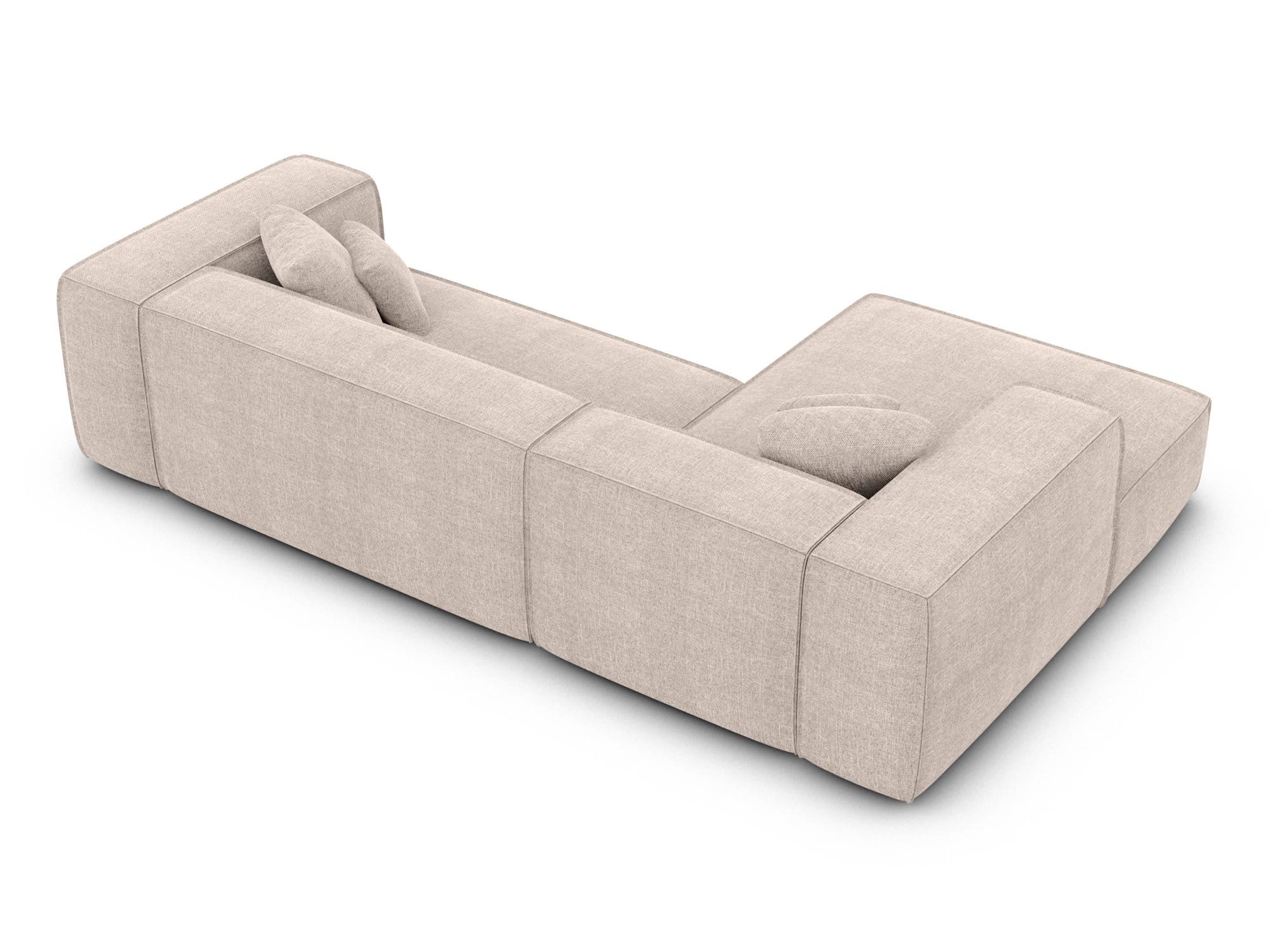 Ecksofa Liranda L-Form aus Stoff Beige