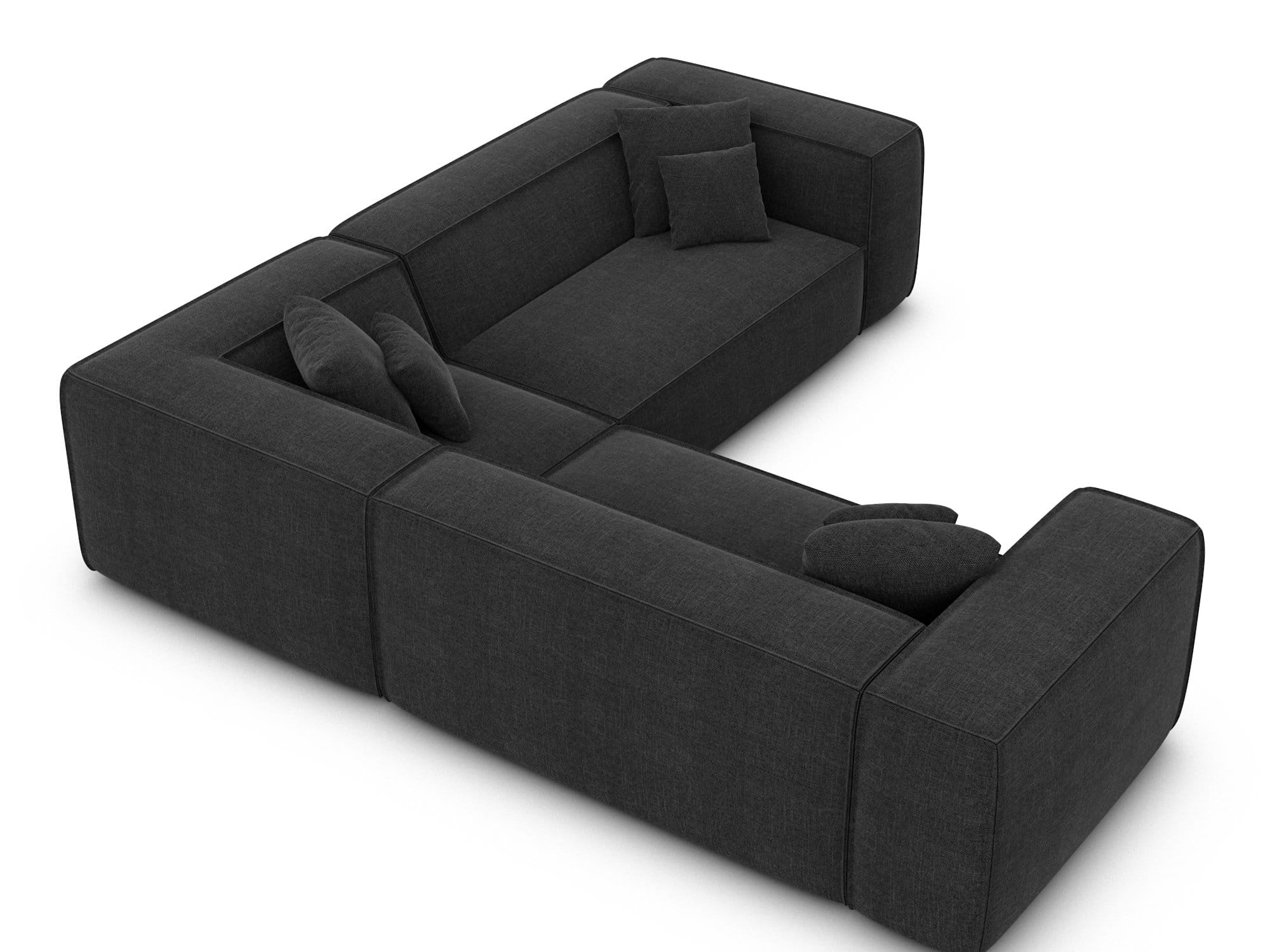 Stoff Ecksofa Liranda L Form schwarz
