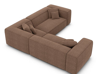 Stoff Ecksofa Liranda L-Form Braun