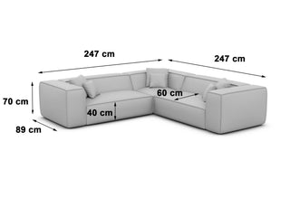 Stoff Ecksofa Liranda L-Form Braun