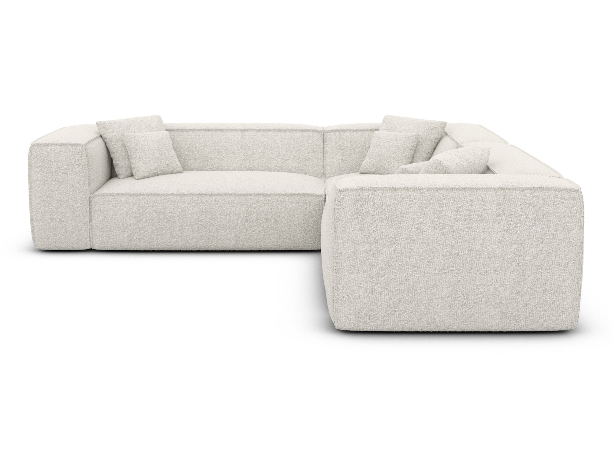 Stoff Ecksofa Liranda L-Form Weiß