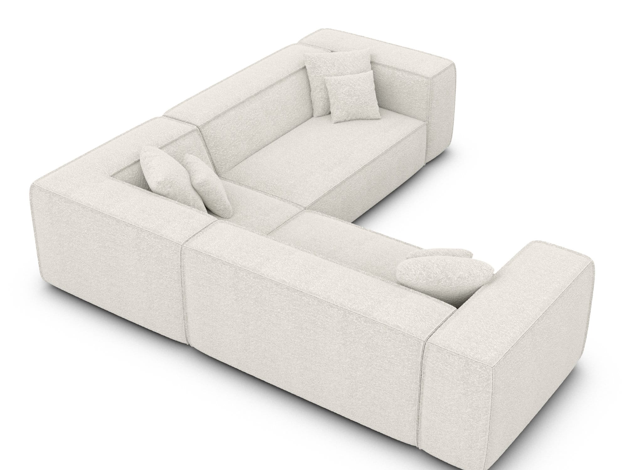 Stoff Ecksofa Liranda L-Form Weiß