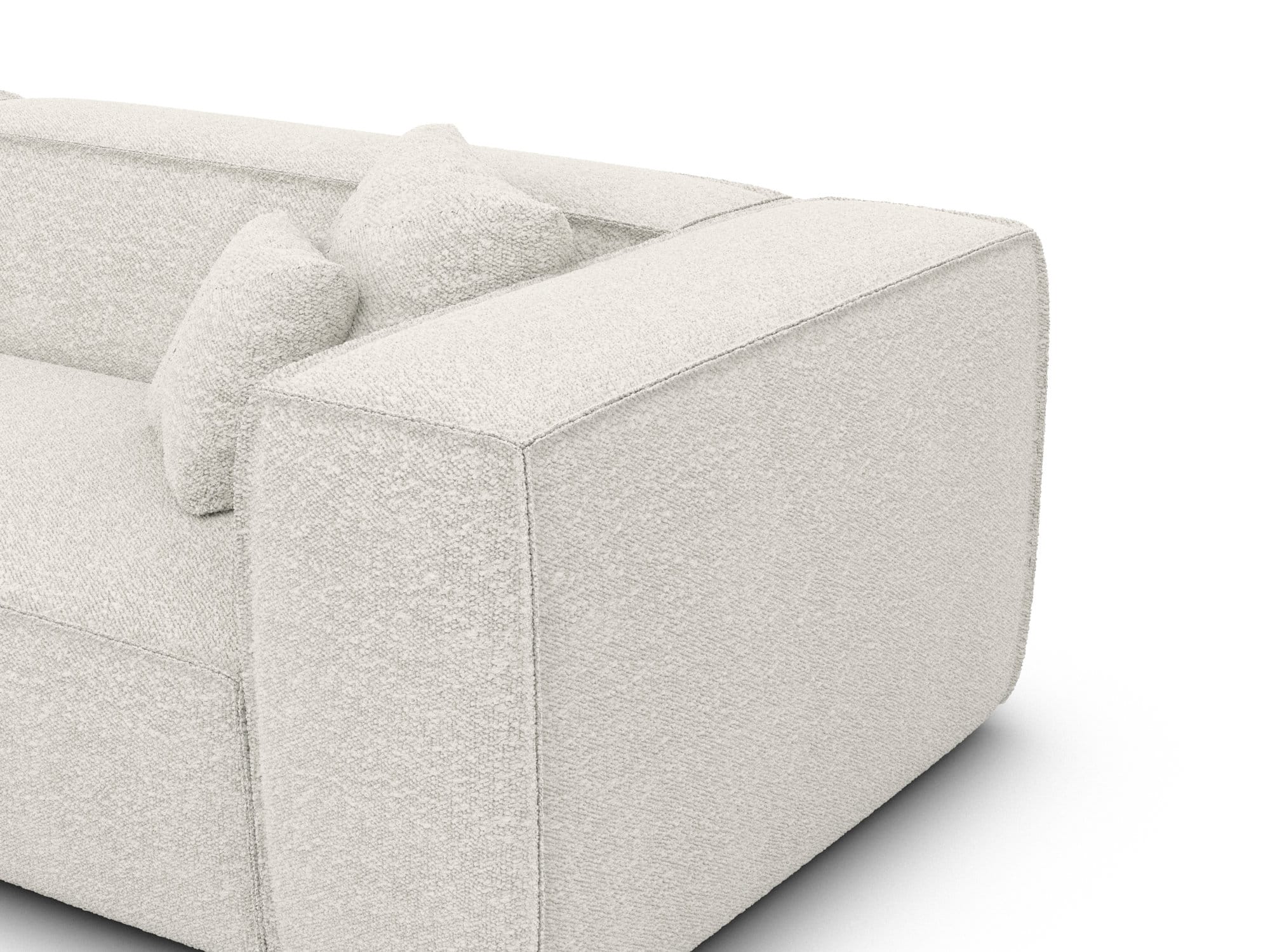 Stoff Ecksofa Liranda L-Form Weiß