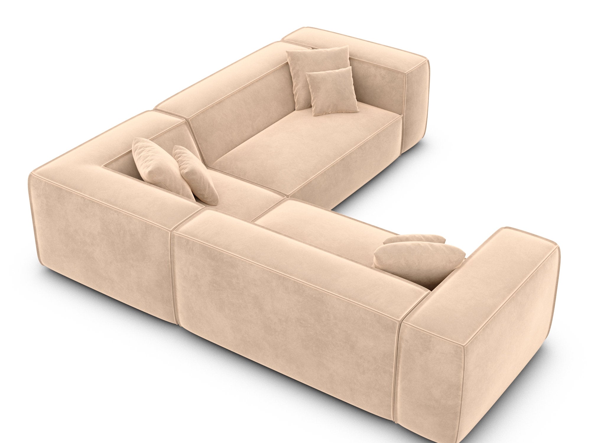 Polster Ecksofa Liranda L Form Beige